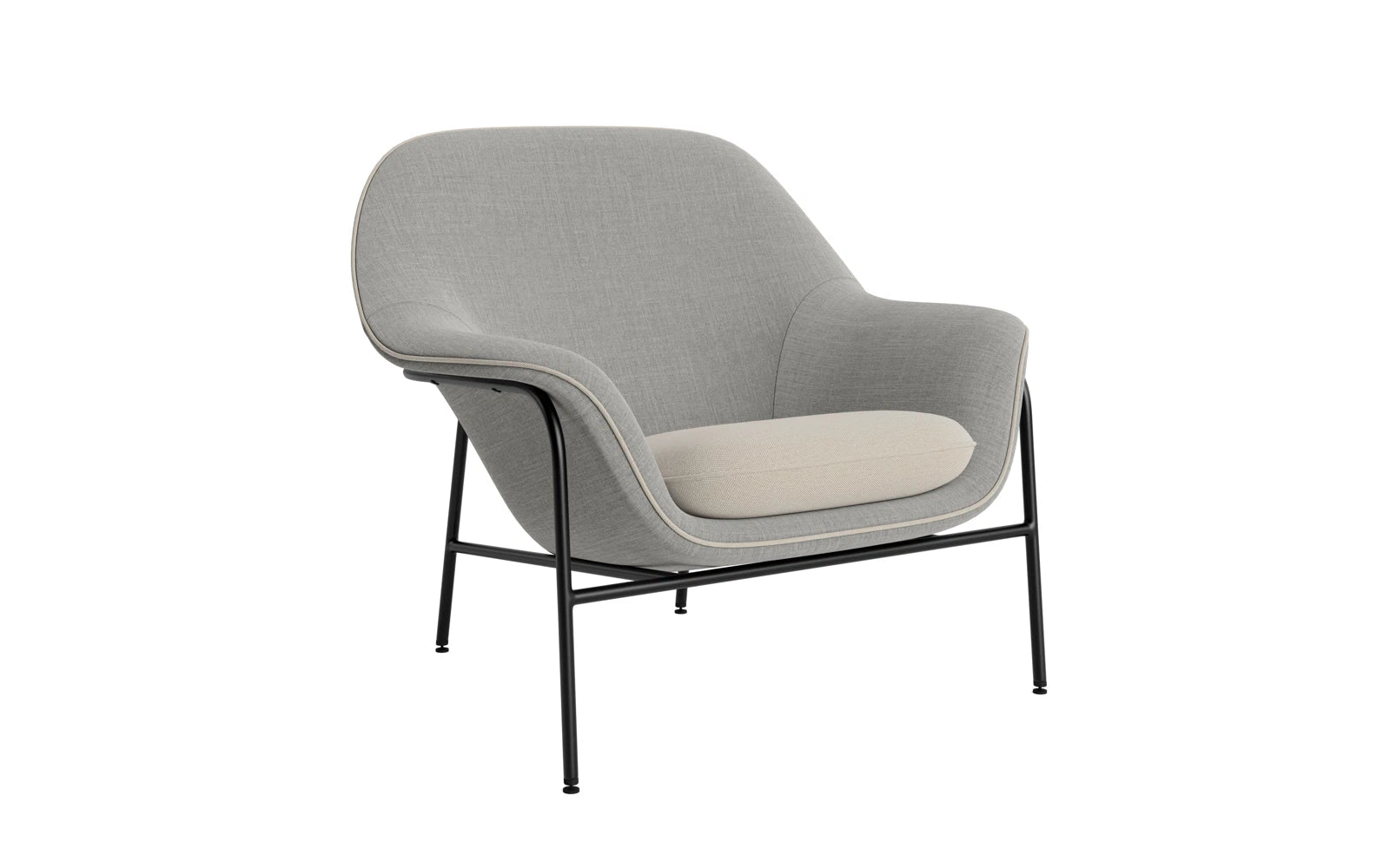 Drape Lounge-Sessel niedrig Schwarz stahl Remix in Remix 133 präsentiert im Onlineshop von KAQTU Design AG. Sessel ist von Normann Copenhagen