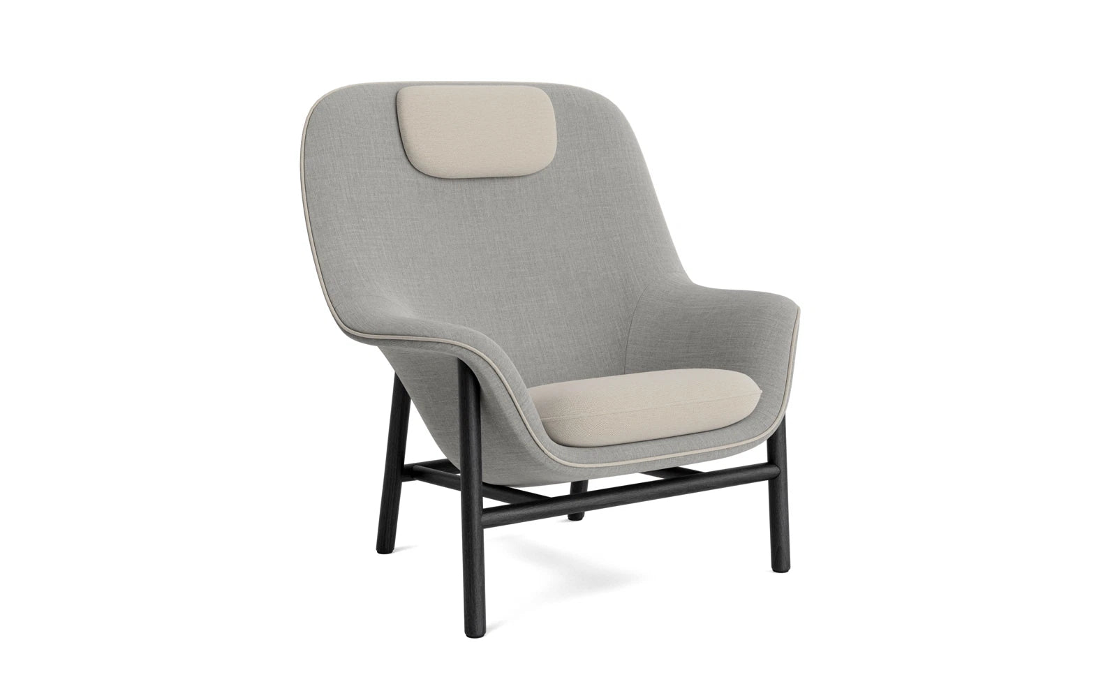 Drape Lounge-Sessel hoch mitt Kopfstütze schwarze Eiche Remix in Remix 133 präsentiert im Onlineshop von KAQTU Design AG. Sessel ist von Normann Copenhagen