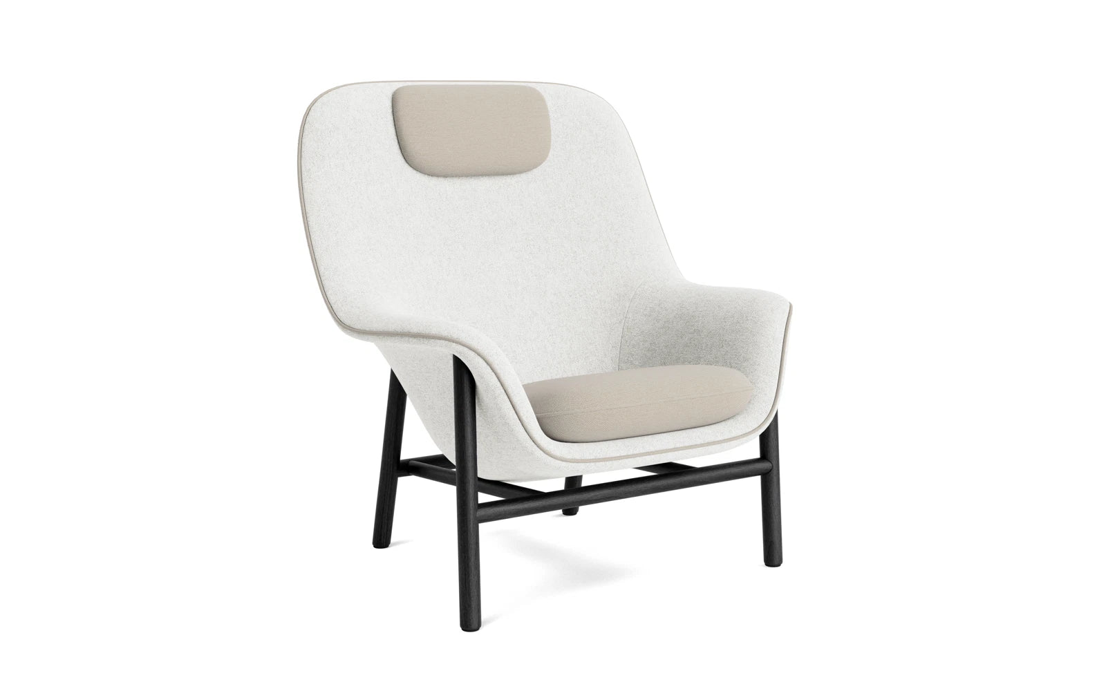 Drape Lounge-Sessel hoch mitt Kopfstütze schwarze Eiche Hallingdal in Hallingdal 110 präsentiert im Onlineshop von KAQTU Design AG. Sessel ist von Normann Copenhagen