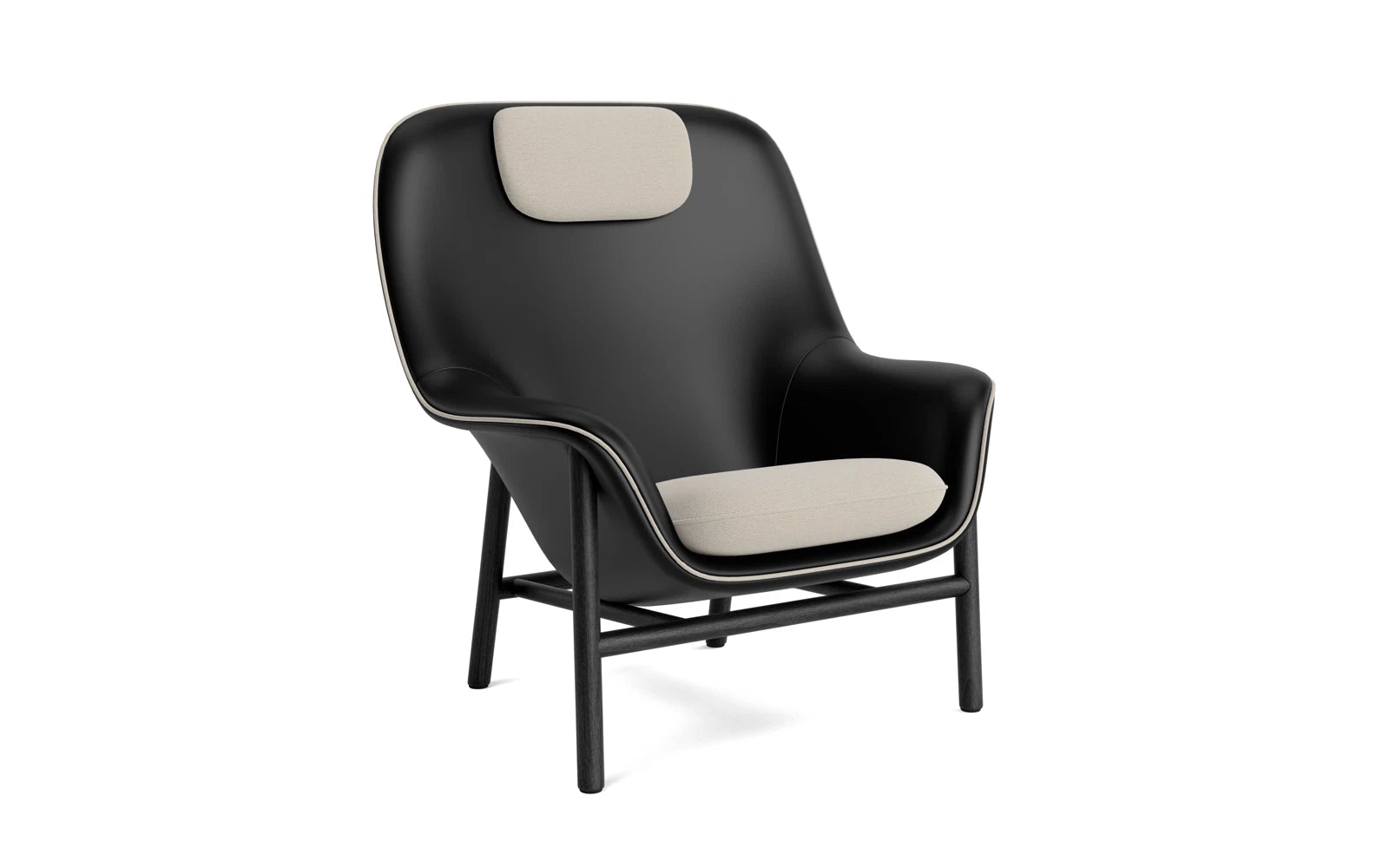 Drape Lounge-Sessel hoch mitt Kopfstütze schwarze Eiche Ultra in Ultra 41599 präsentiert im Onlineshop von KAQTU Design AG. Sessel ist von Normann Copenhagen