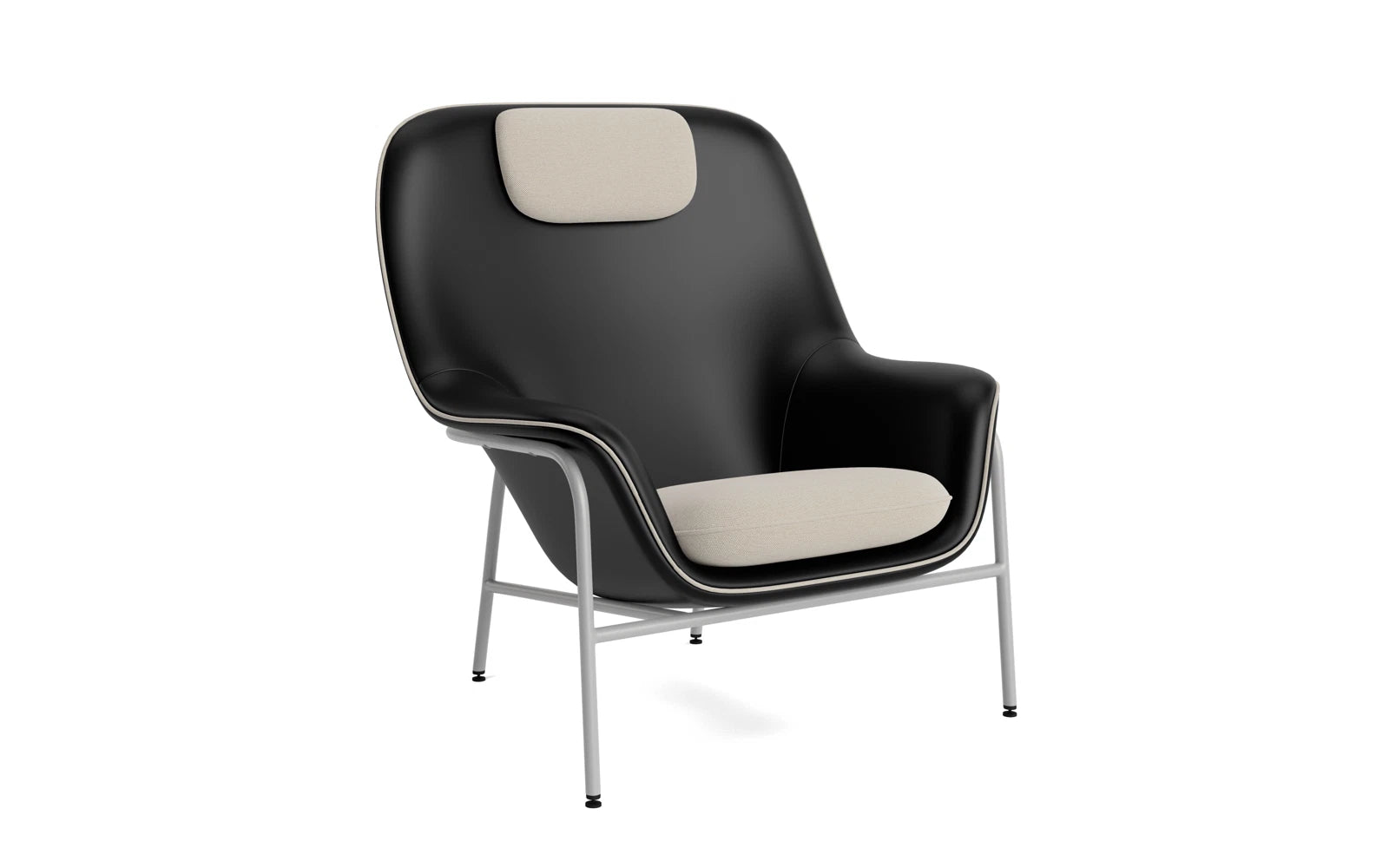 Drape Lounge-Sessel hoch mitt Kopfstütze grauem Stahl Ultra in Ultra 41599 präsentiert im Onlineshop von KAQTU Design AG. Sessel ist von Normann Copenhagen