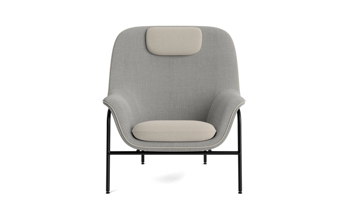 Drape Lounge-Sessel Hoch mitt Kopfstütze schwarzes stahl Remix in Remix 133 präsentiert im Onlineshop von KAQTU Design AG. Sessel ist von Normann Copenhagen