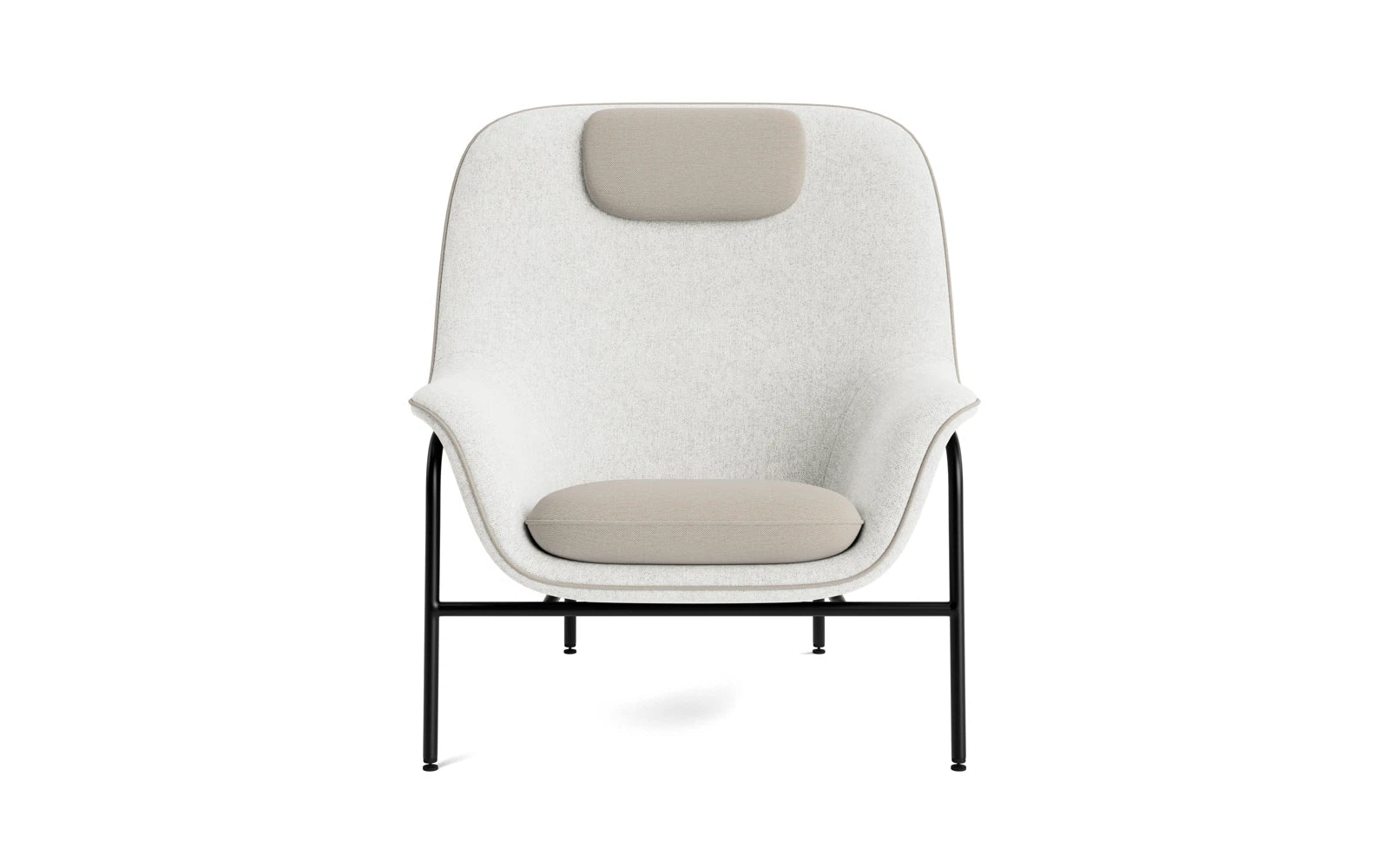 Erleben Sie den Drape Lounge-Sessel Hoch mit Kopfstütze von Normann Copenhagen – eine harmonische Verbindung aus modernem Design, Komfort und nachhaltigen Materialien.