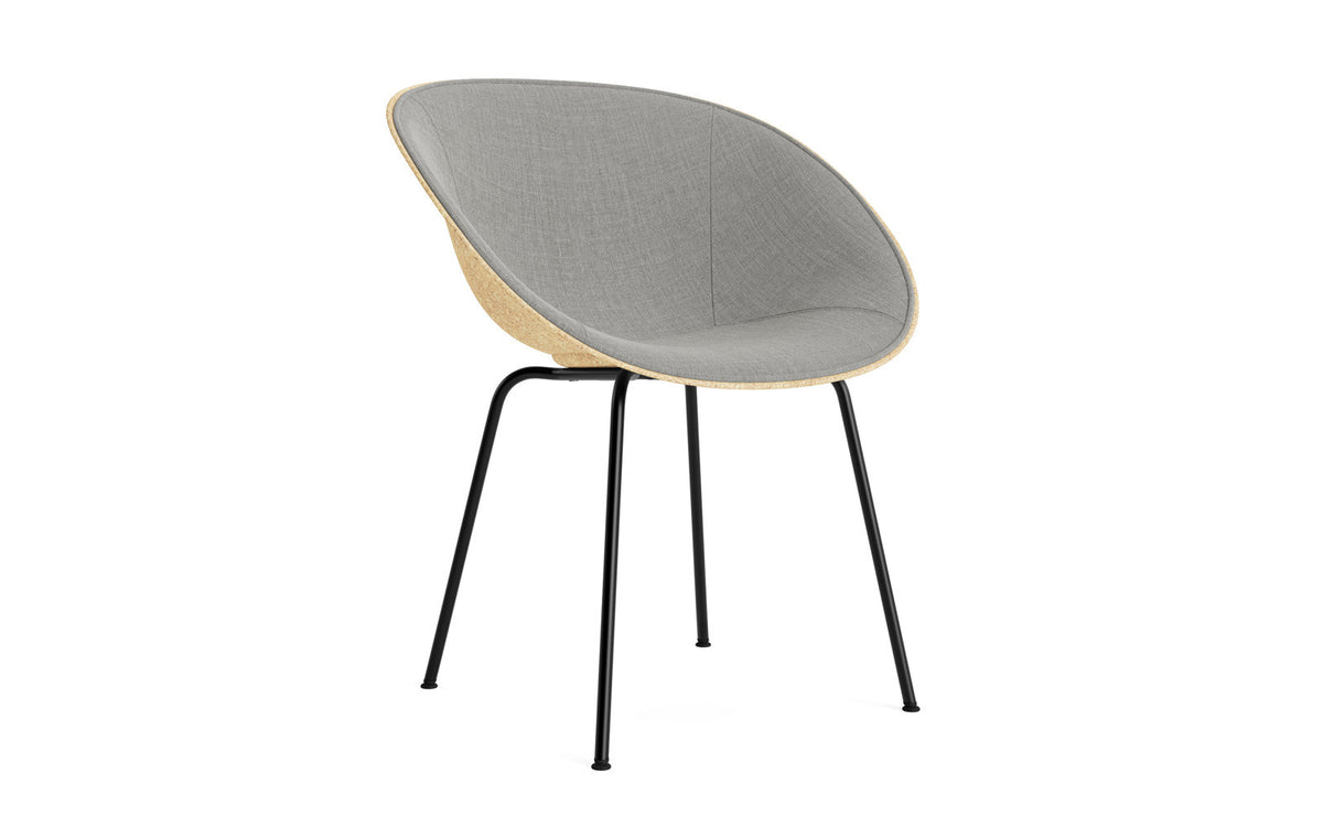 Mat Lehnstuhl polster Hanffasern Schwartz stahl in Remix 133 präsentiert im Onlineshop von KAQTU Design AG. Stuhl mit Armlehne ist von Normann Copenhagen