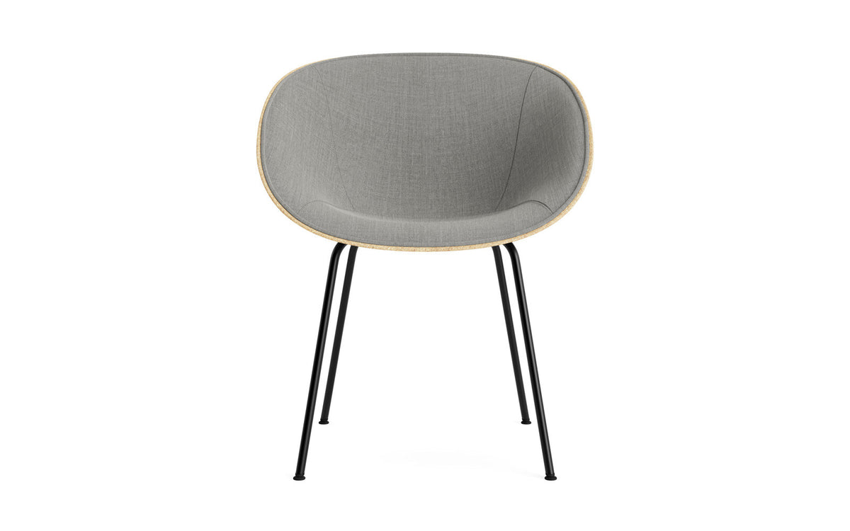 Mat Lehnstuhl polster Hanffasern Schwartz stahl in Remix 133 präsentiert im Onlineshop von KAQTU Design AG. Stuhl mit Armlehne ist von Normann Copenhagen