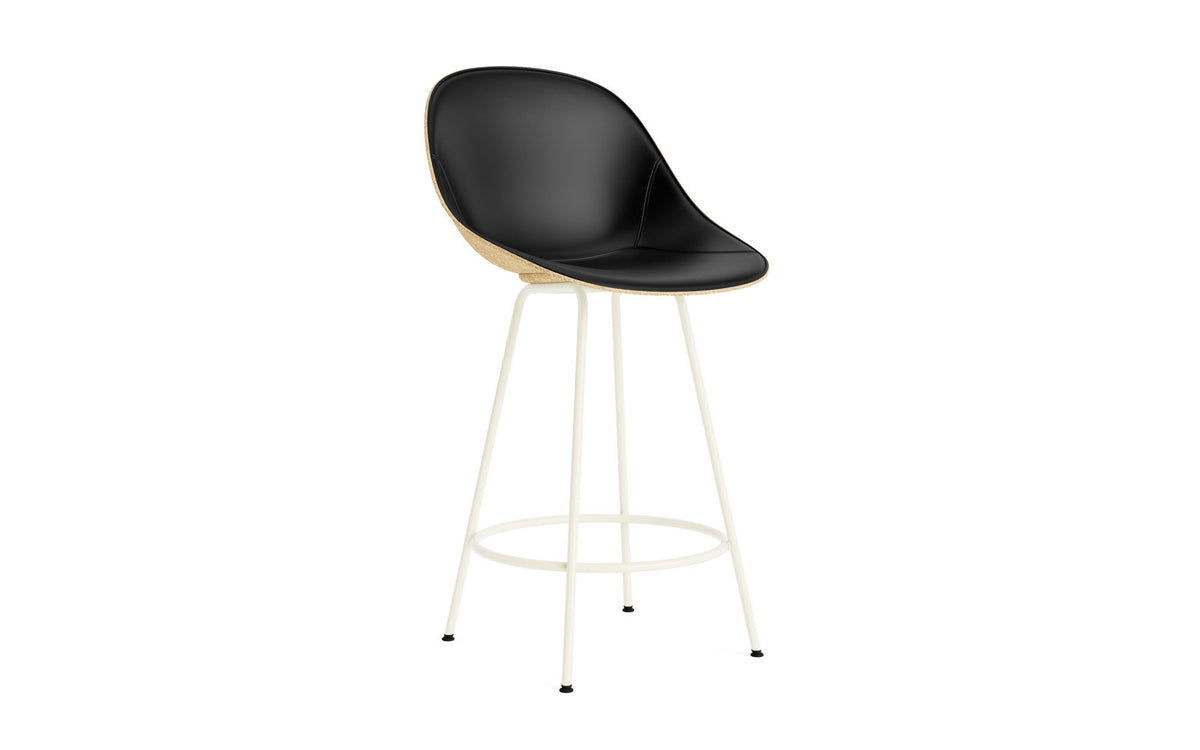 Mat Barstuhl 65 cm Frontpolster Hanffasern creme Stahl in Ultra 41599 präsentiert im Onlineshop von KAQTU Design AG. Barstuhl ist von Normann Copenhagen