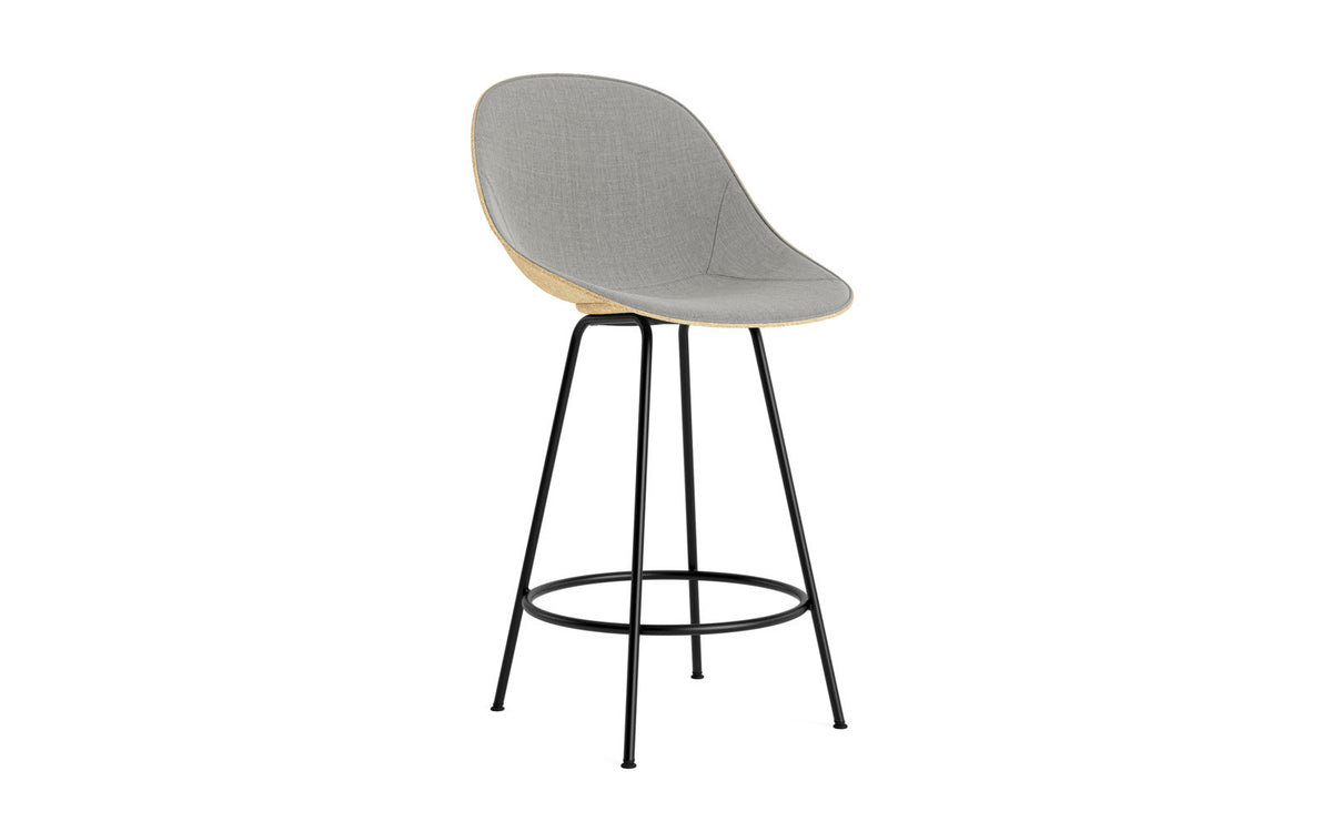 Mat Barstuhl 65 cm Frontpolster Hanffasern schwarzes Stahl in Remix 133 präsentiert im Onlineshop von KAQTU Design AG. Barstuhl ist von Normann Copenhagen