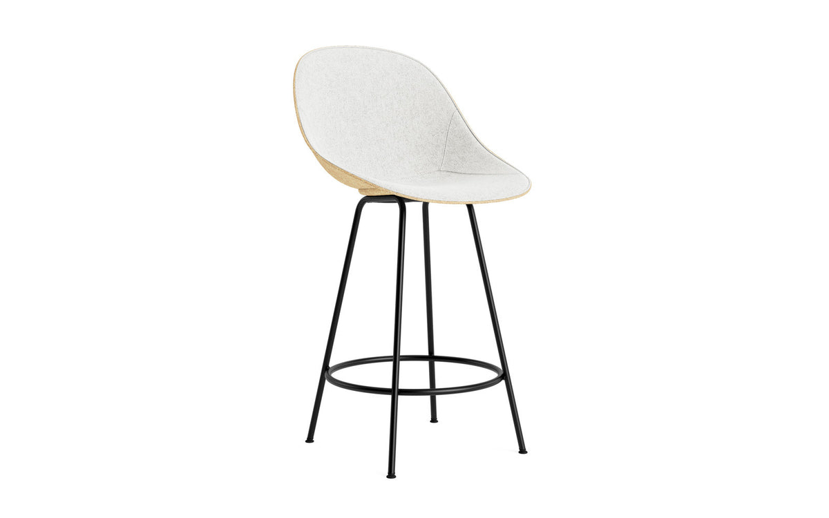 Mat Barstuhl 65 cm Frontpolster Hanffasern schwarzes Stahl in Hallingdal 110 präsentiert im Onlineshop von KAQTU Design AG. Barstuhl ist von Normann Copenhagen