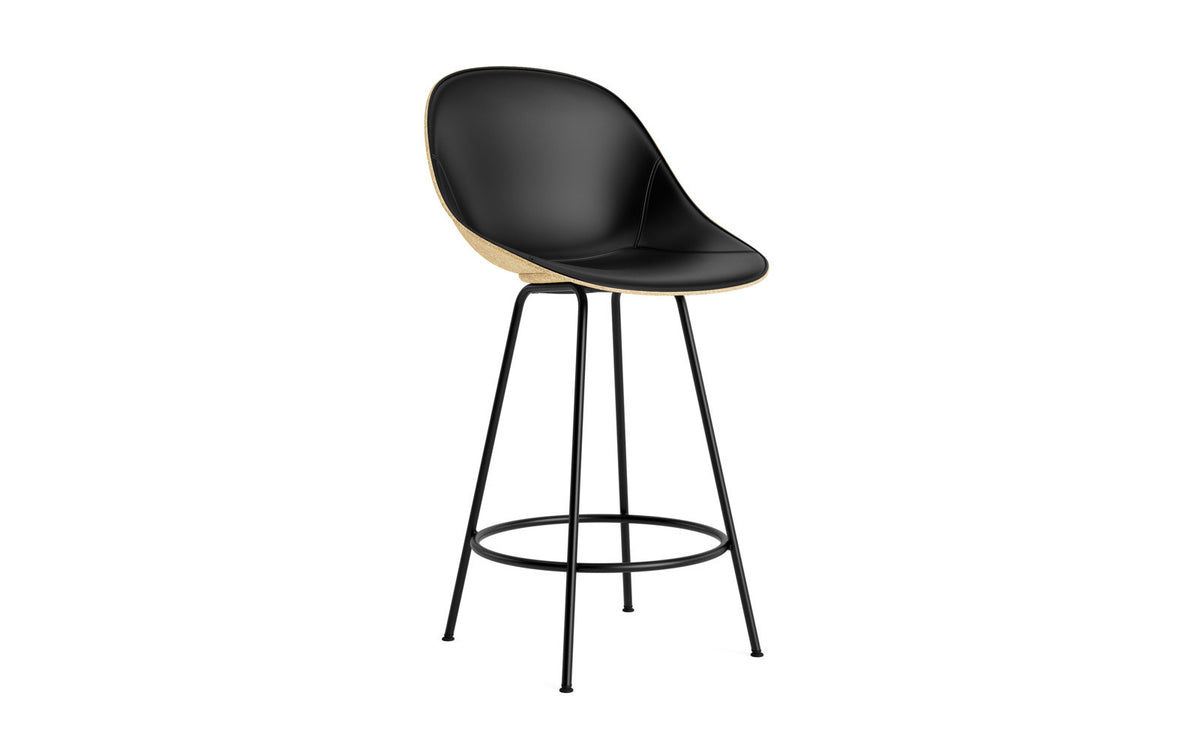 Mat Barstuhl 65 cm Frontpolster Hanffasern schwarzes Stahl in Ultra 41599 präsentiert im Onlineshop von KAQTU Design AG. Barstuhl ist von Normann Copenhagen