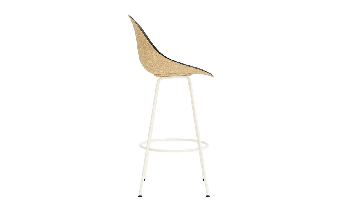 Mat Barstuhl 75 cm Frontpolster Hanffasern creme Stahl in Ultra 41599 präsentiert im Onlineshop von KAQTU Design AG. Barstuhl ist von Normann Copenhagen