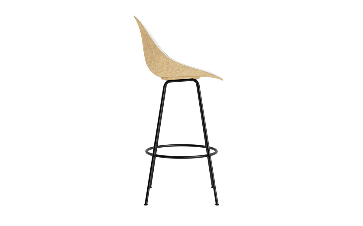 Mat Barstuhl 75 cm Frontpolster Hanffasern schwarzes Stahl in Hallingdal 110 präsentiert im Onlineshop von KAQTU Design AG. Barstuhl ist von Normann Copenhagen