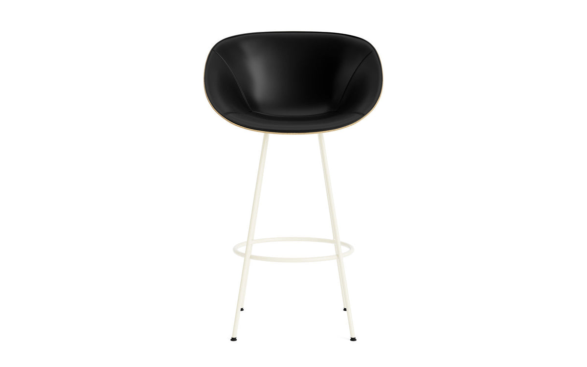 Mat Barstuhl mit Armlehne 75 cm Frontpolster Hanffasern creme Stahl in Ultra 41599 präsentiert im Onlineshop von KAQTU Design AG. Barstuhl ist von Normann Copenhagen