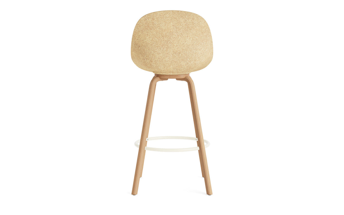 Mat Barstuhl 75 cm Frontpolster Hanffasern Buchenholz/creme in Remix 133 präsentiert im Onlineshop von KAQTU Design AG. Barstuhl ist von Normann Copenhagen