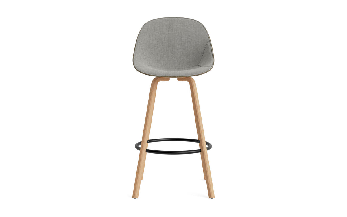 Mat Barstuhl 75 cm Frontpolster Seegras Buchenholz/schwarz in Remix 133 präsentiert im Onlineshop von KAQTU Design AG. Barstuhl ist von Normann Copenhagen