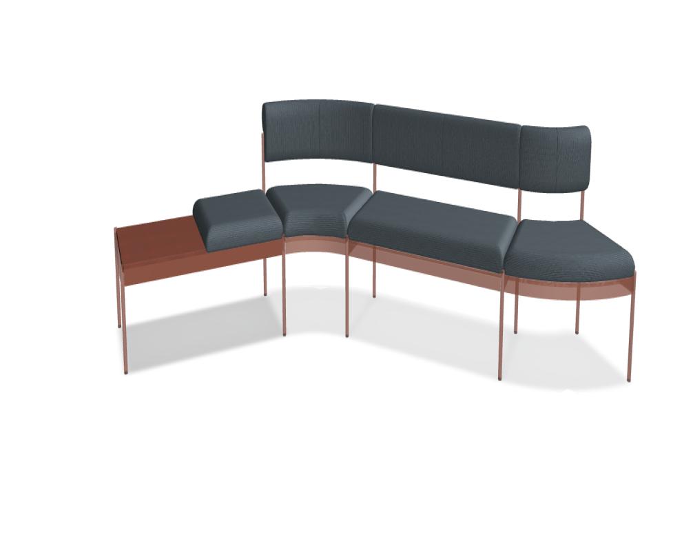 Nora NR1SB - modular seating system in Ziegelrot präsentiert im Onlineshop von KAQTU Design AG. Modulares Sofa ist von Mdd