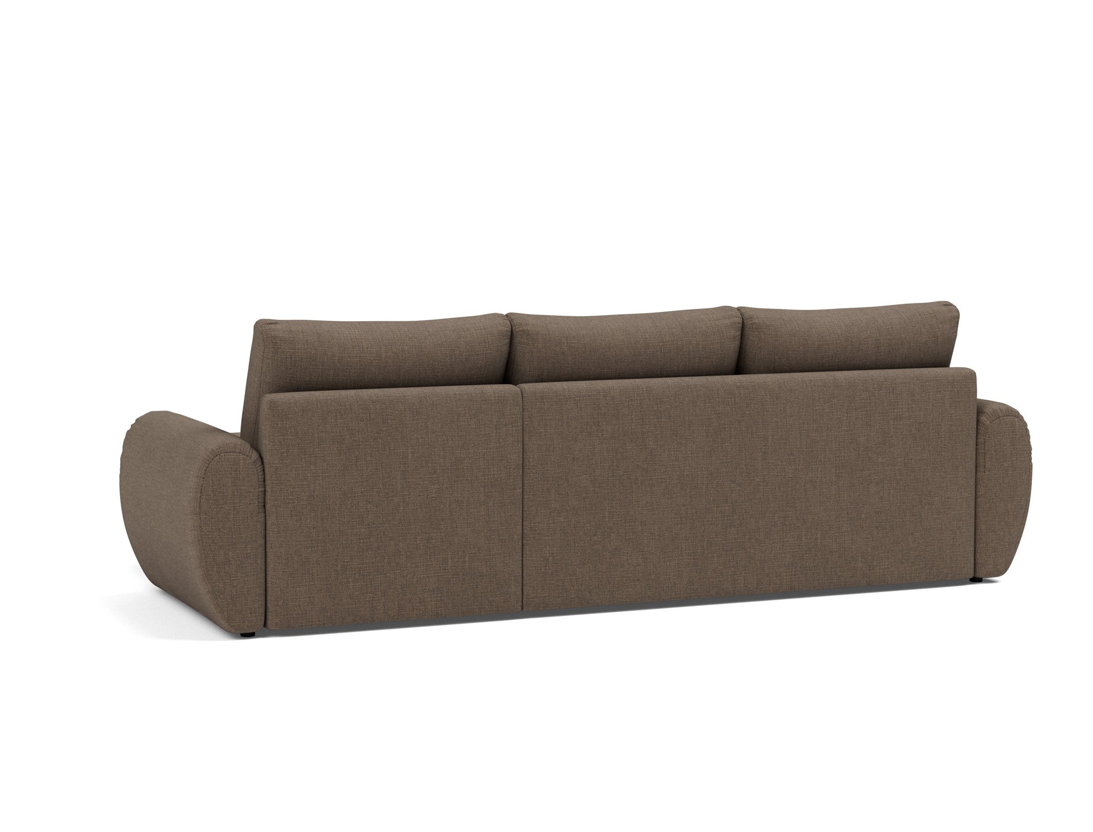 Norum Schlafsofa mit Chaiselongue und Curve-Armlehnen in 411 Esina Cedar Brown präsentiert im Onlineshop von KAQTU Design AG. Bettsofa rechts ist von Innovation Living