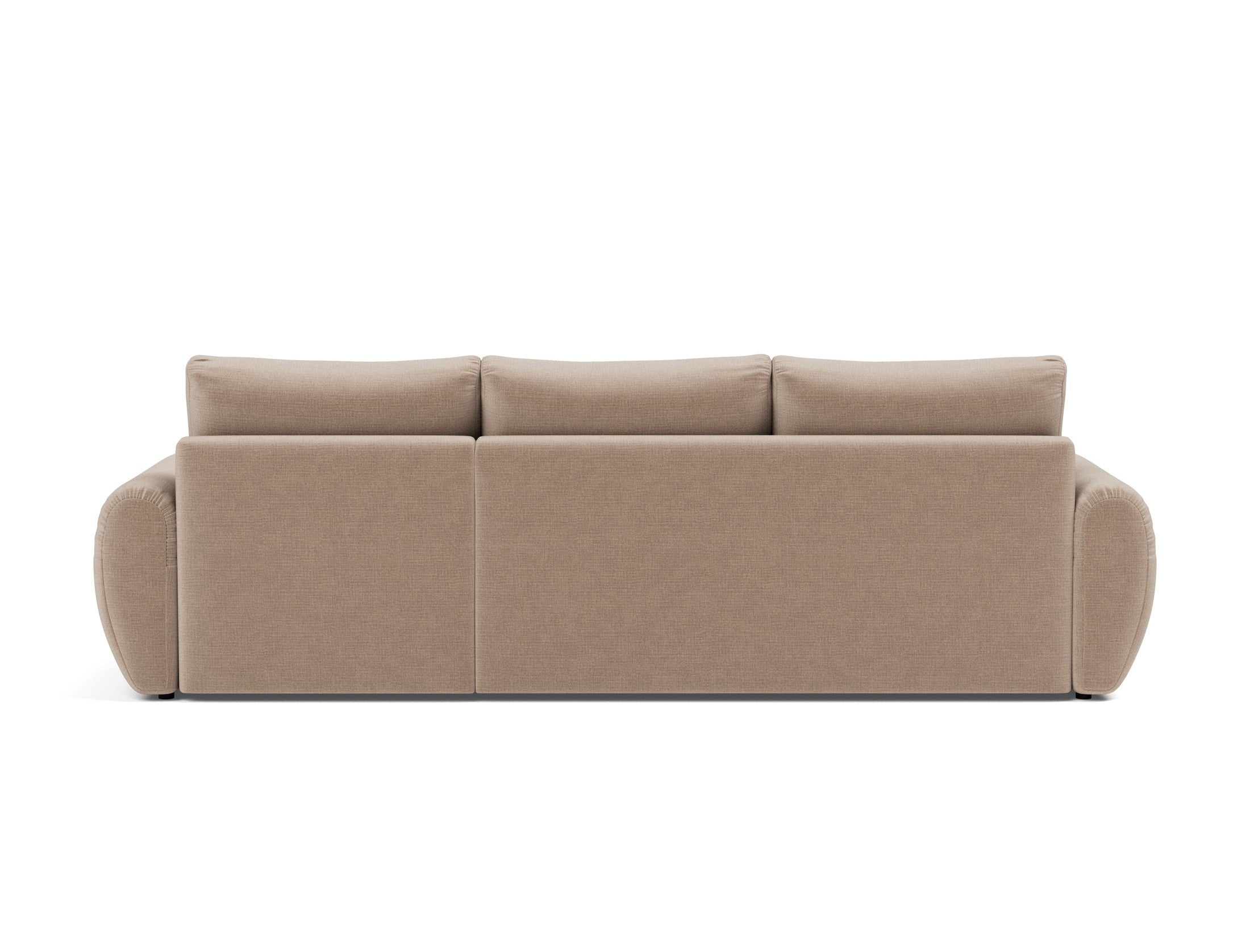 Norum Schlafsofa mit Chaiselongue und Curve-Armlehnen in 417 Esina Mocha präsentiert im Onlineshop von KAQTU Design AG. Bettsofa rechts ist von Innovation Living