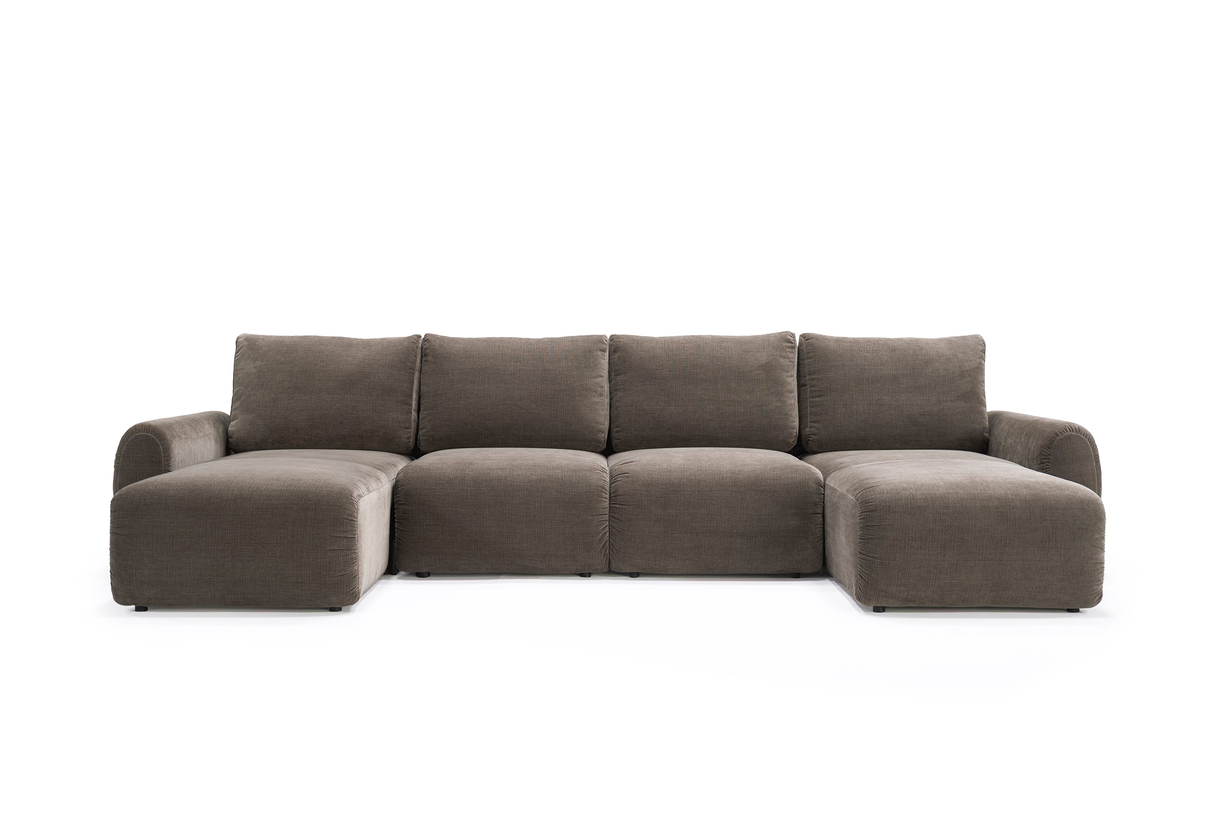 Norum Schlafsofa U-Form mit Chunky-Armlehnen in 417 Esina Mocha präsentiert im Onlineshop von KAQTU Design AG. Bettsofa ist von Innovation Living
