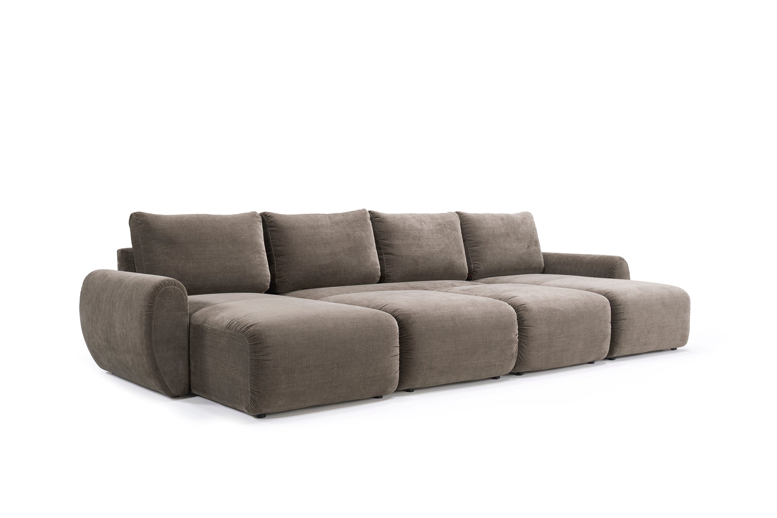Norum Schlafsofa U-Form mit Chunky-Armlehnen in 417 Esina Mocha präsentiert im Onlineshop von KAQTU Design AG. Bettsofa ist von Innovation Living