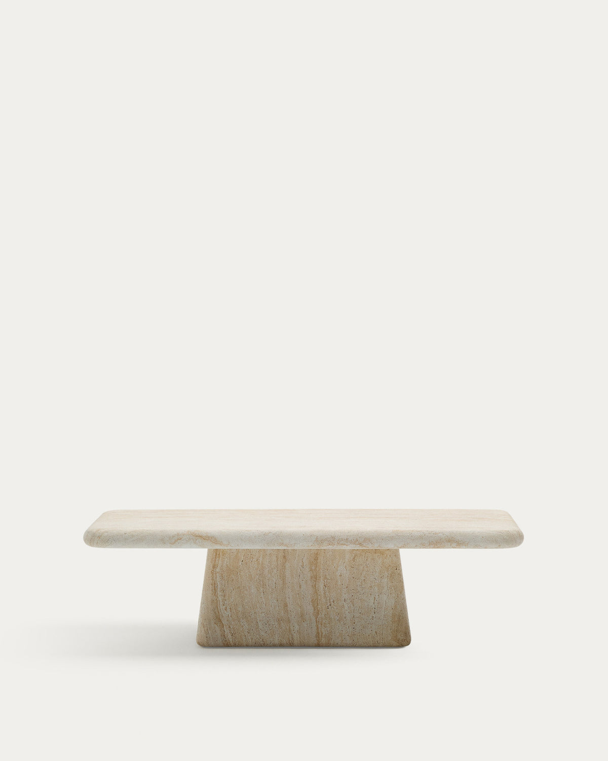 Couchtisch Drasi aus Zement in Travertinoptik 140 x 70 cm in Beige, Ecru präsentiert im Onlineshop von KAQTU Design AG. Loungetisch ist von Kave Home
