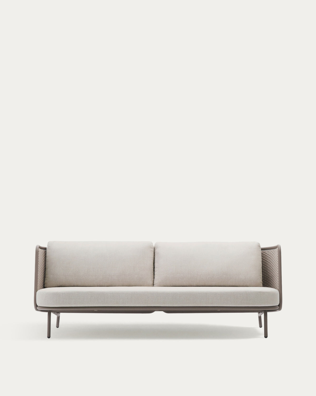 Outdoor-3-Sitzer-Sofa Sedalis aus Aluminium und taupefarbenem Seil 210 cm in Taupe, Ecru präsentiert im Onlineshop von KAQTU Design AG. Lounge Sofa ist von Kave Home