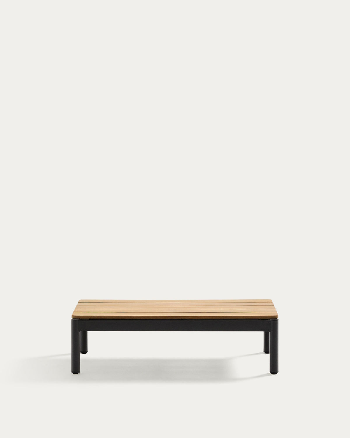 Couchtisch Sorells aus grauem Aluminium und Teakholz 52,4 x 91 cm FSC 100% in Graphit, Braun präsentiert im Onlineshop von KAQTU Design AG. Loungetisch ist von Kave Home