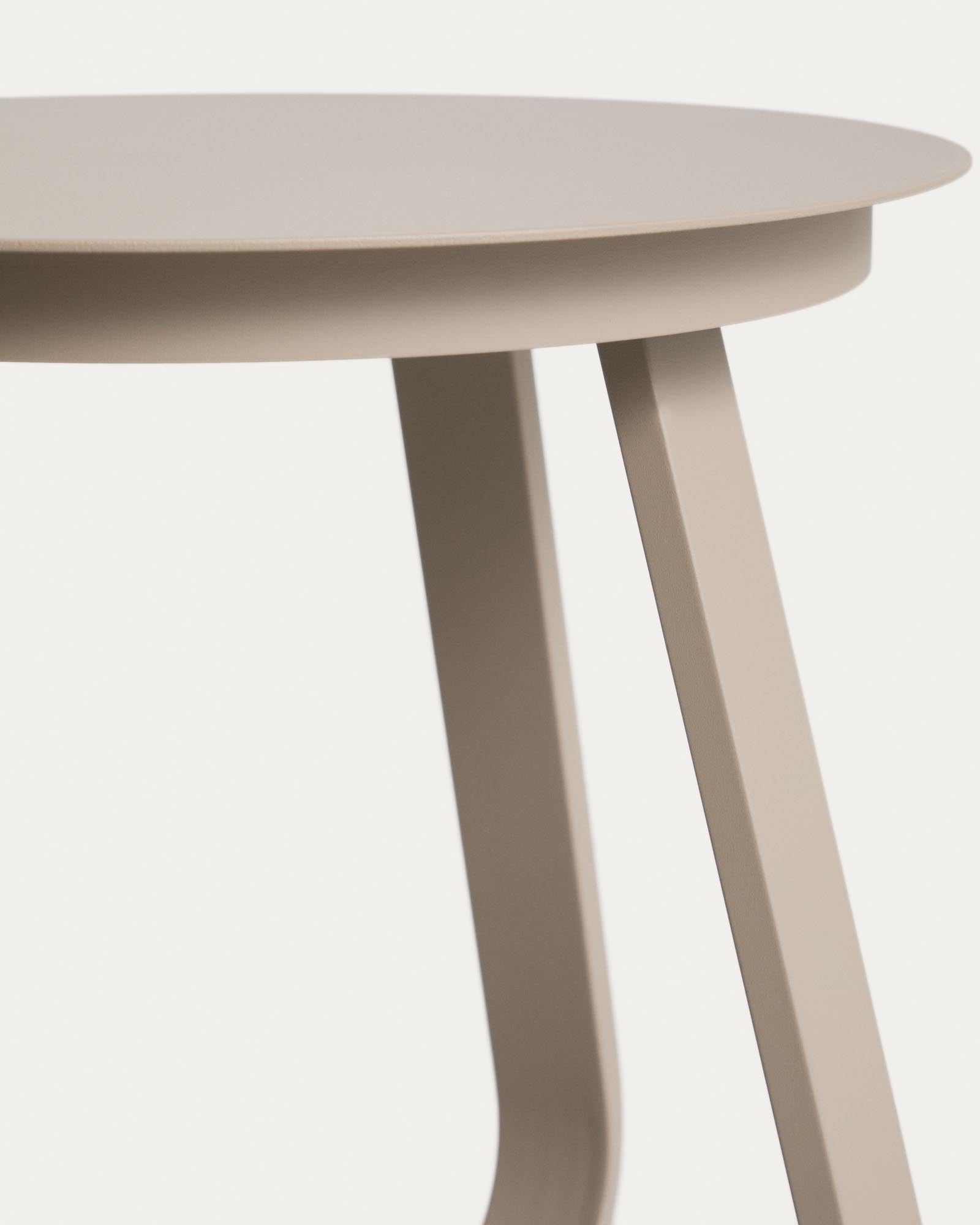 Moderner Beistelltisch Tamaris aus leichtem Aluminium in stilvollem Taupe, Ø 48 cm, perfekt für entspannte Stunden im Freien.