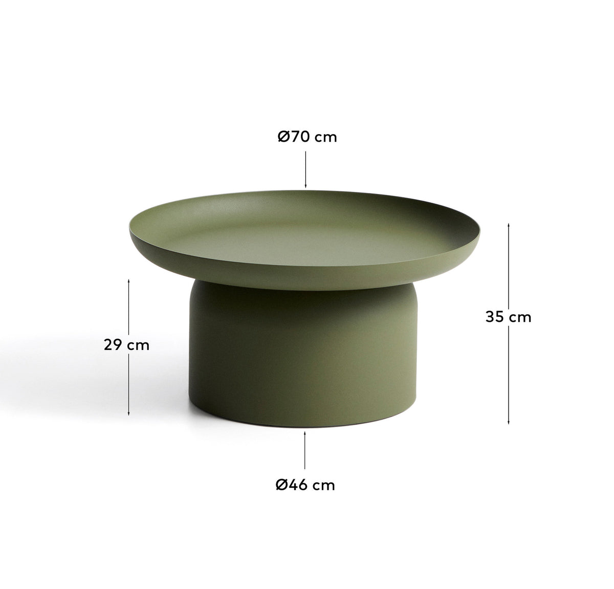 Couchtisch Arcola aus Aluminium in Grün, Ø 70 cm in Grün, Hellgrün präsentiert im Onlineshop von KAQTU Design AG. Loungetisch ist von Kave Home