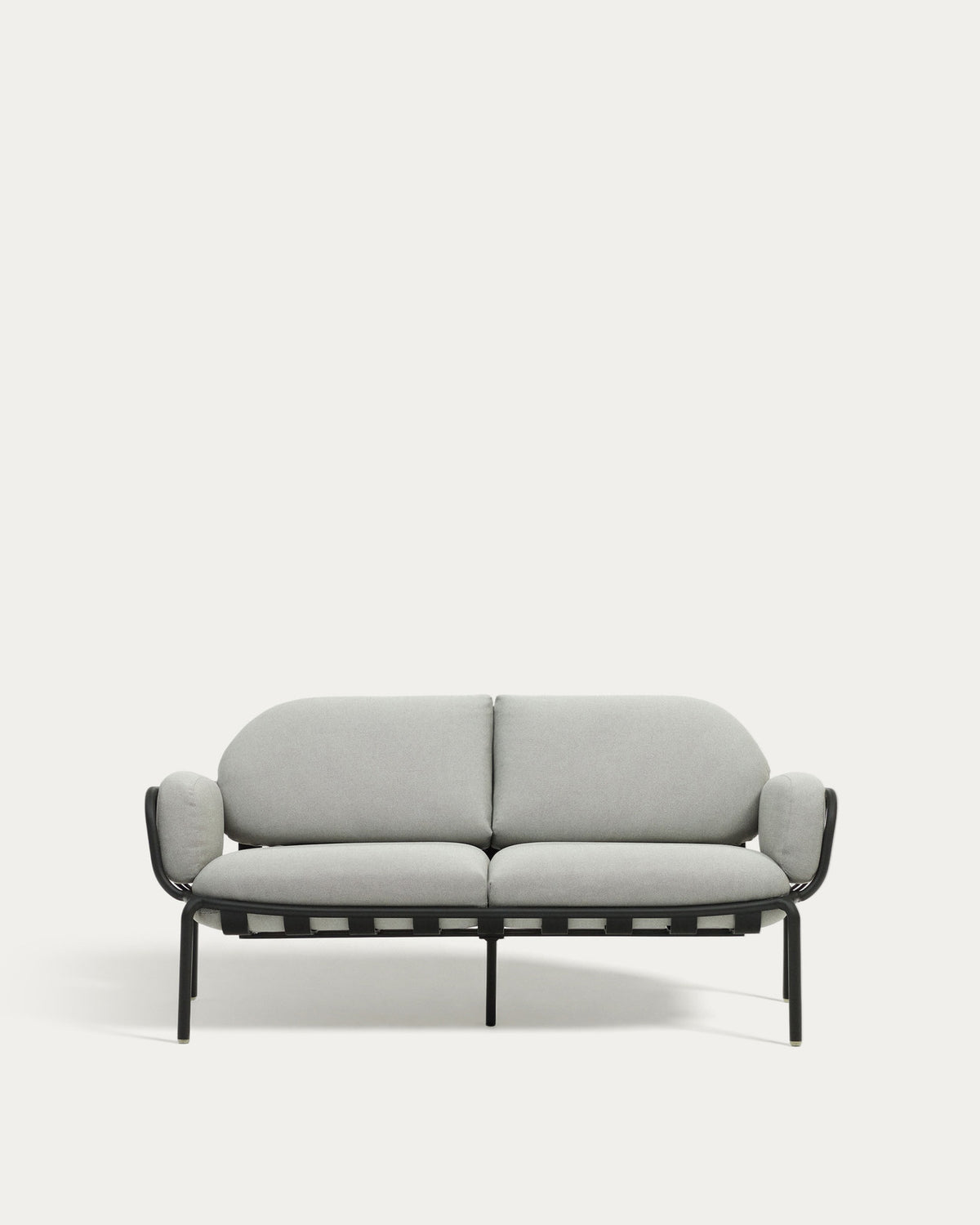 2-Sitzer-Outdoor-Sofa Joncols aus grau lackiertem Aluminium mit grauen Kissen, 164 cm in Grau präsentiert im Onlineshop von KAQTU Design AG. Lounge Sofa ist von Kave Home