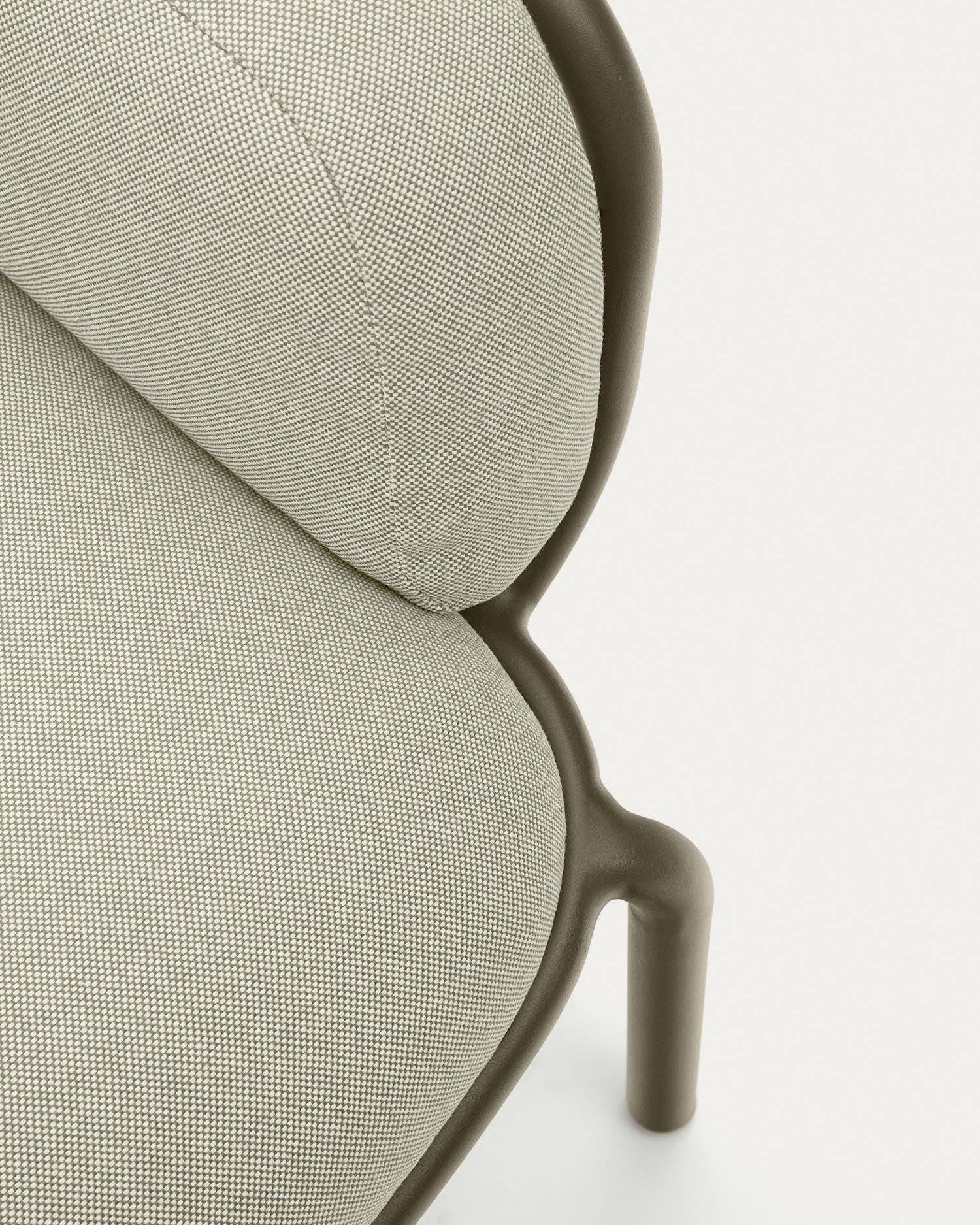 Modernes 2-Sitzer-Gartensofa aus langlebigem Aluminium mit grünem Finish, perfekt für entspannte Stunden im Freien.