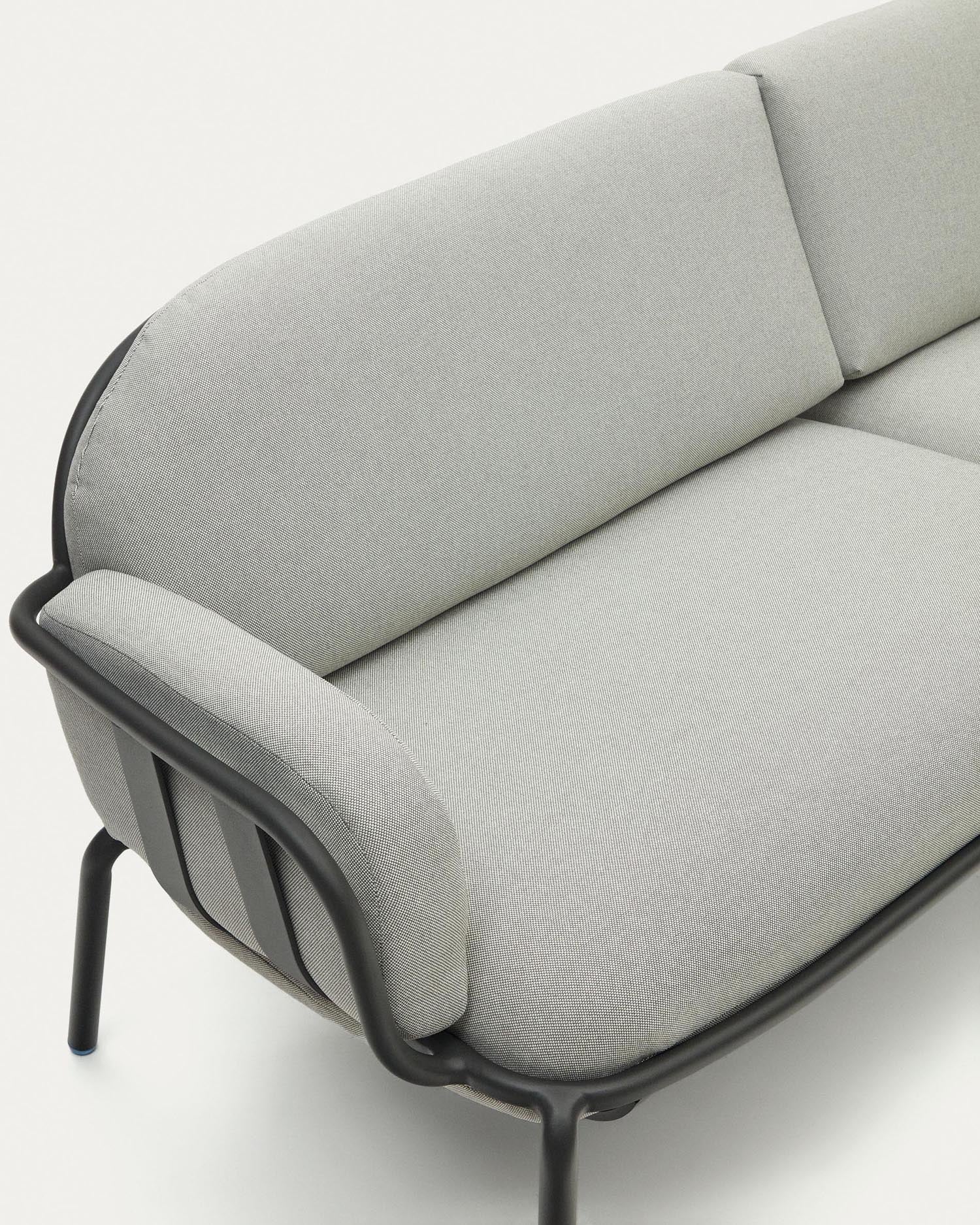 Elegantes Joncols 3-Sitzer-Gartensofa aus langlebigem Aluminium in Grau. Perfekt für stilvolle Entspannung im Garten oder auf der Terrasse.