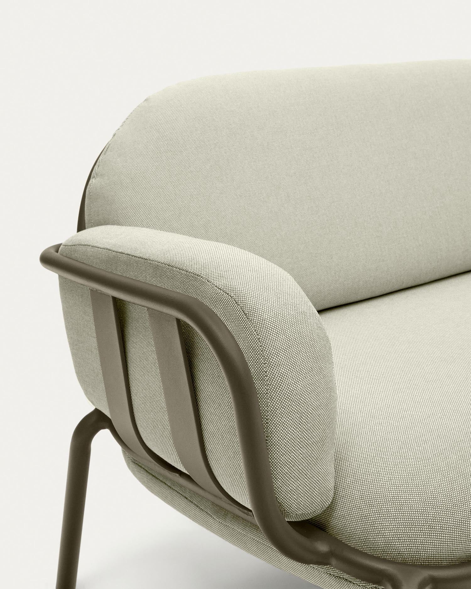 Elegantes Joncols 3-Sitzer-Gartensofa in grünem Aluminium, ideal für stilvolle Entspannung im Freien. Robust, leicht und wetterfest.