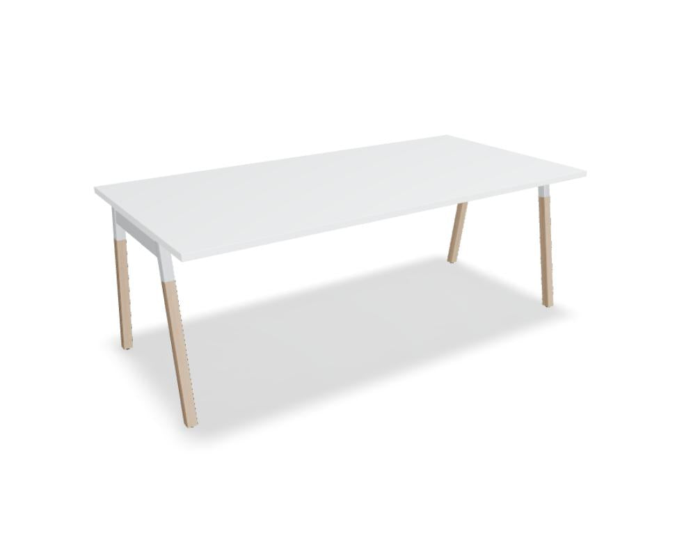 Ogi W PLD20 - Tisch mit Holzbeinen in Weiss Pastell präsentiert im Onlineshop von KAQTU Design AG. Esstisch ist von Mdd