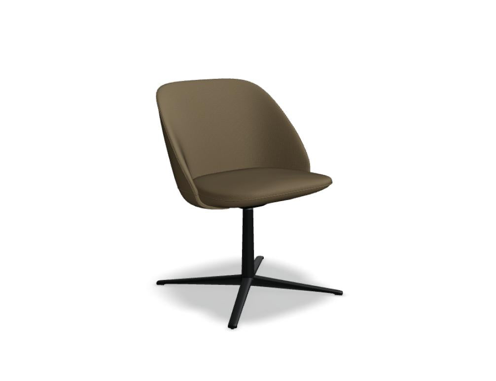 Paralel PR1P21 - Loungesessel mit Drehgestell in Umbra präsentiert im Onlineshop von KAQTU Design AG. Drehsessel ist von Mdd