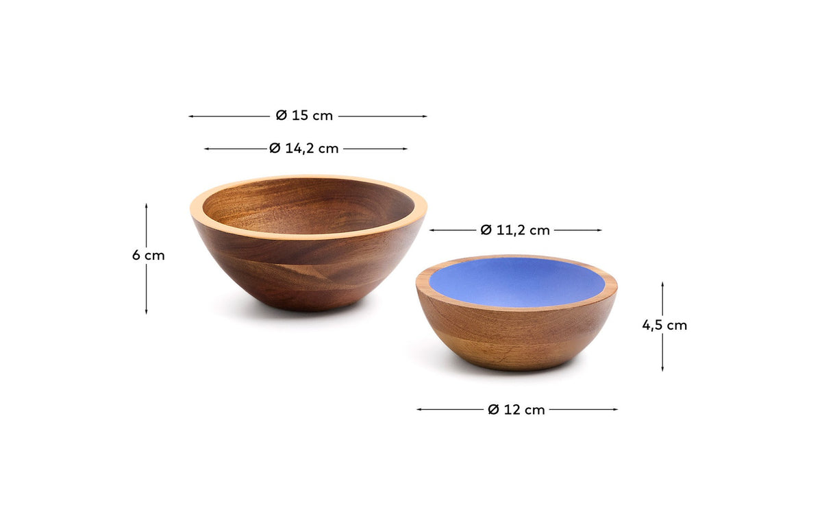 Set aus 2 mehrfarbigen Schalen Zairin aus Akazienholz, FSC 100 % in Mehrfarbig präsentiert im Onlineshop von KAQTU Design AG. Schale ist von Kave Home