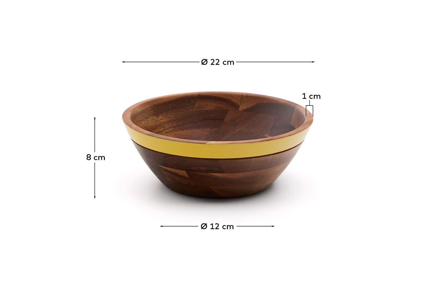 Gelbe Schale Zairin aus Akazienholz, FSC 100 % in Gelb präsentiert im Onlineshop von KAQTU Design AG. Schale ist von Kave Home