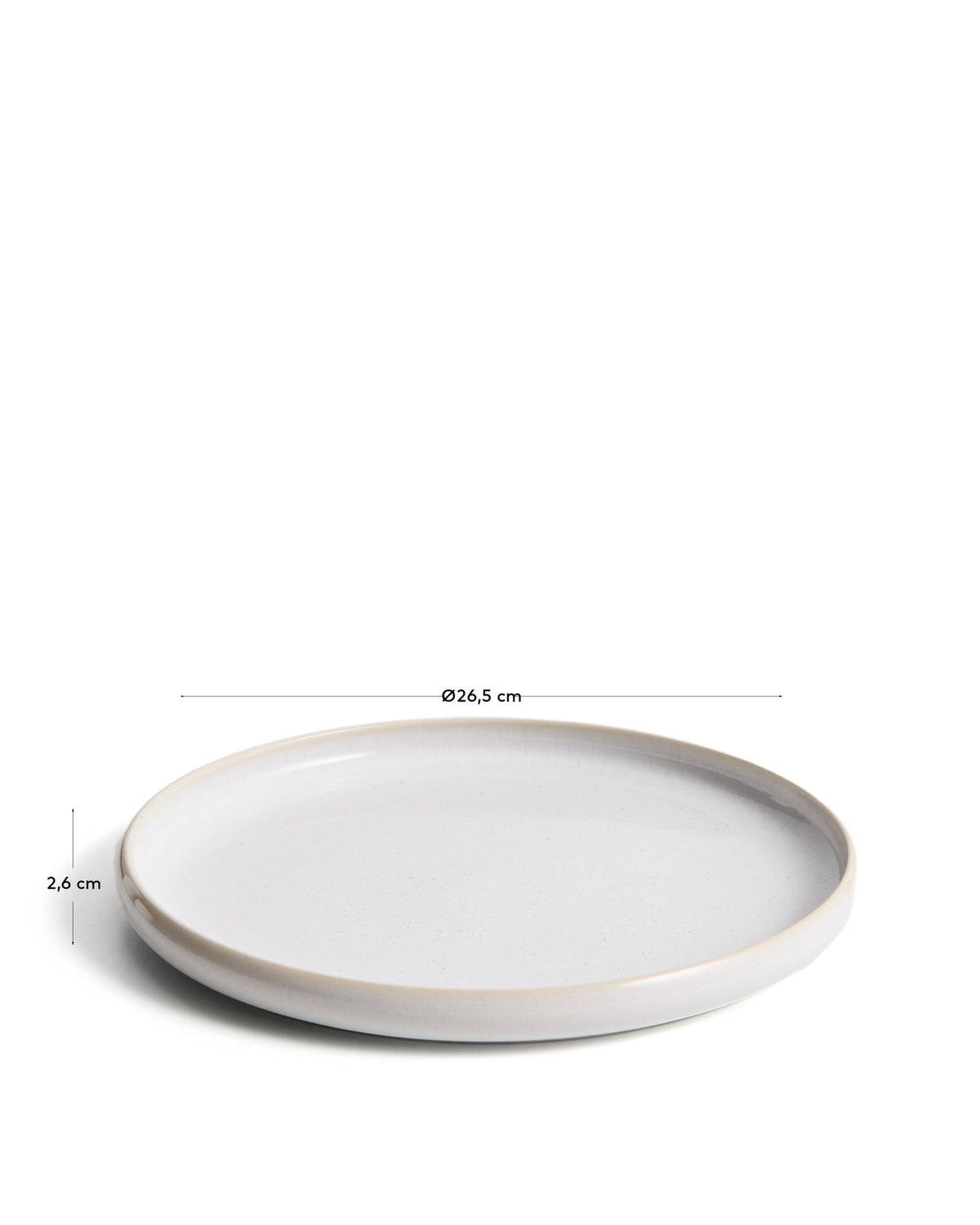 Flacher Teller Uilo aus Keramik in Weiss in Weiss präsentiert im Onlineshop von KAQTU Design AG. Teller ist von Kave Home