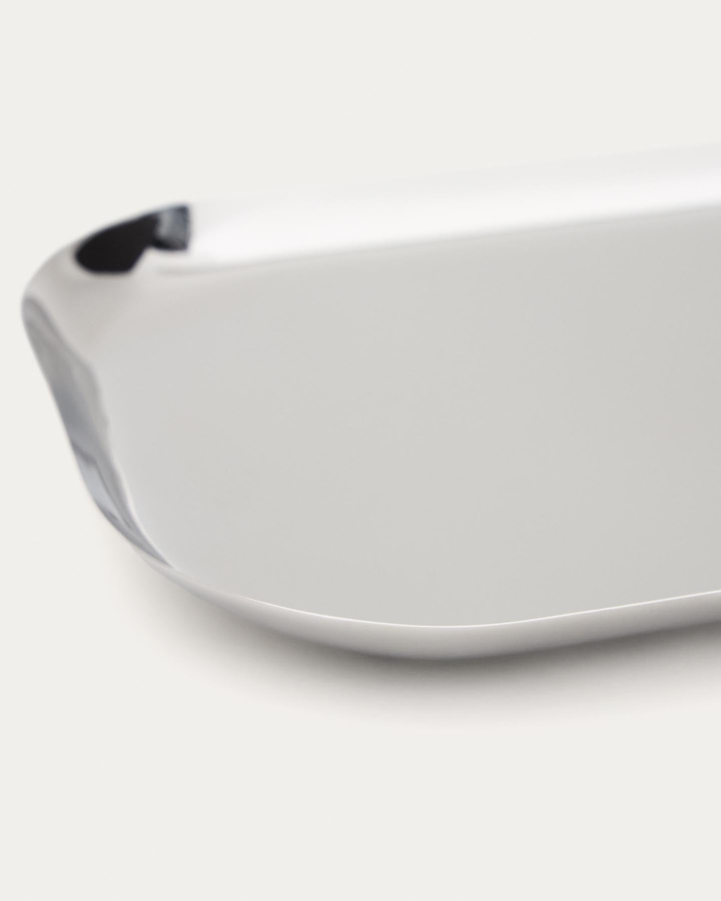 Set Nirela aus 2 Edelstahl-Tabletts in Silber präsentiert im Onlineshop von KAQTU Design AG. Tablett ist von Kave Home