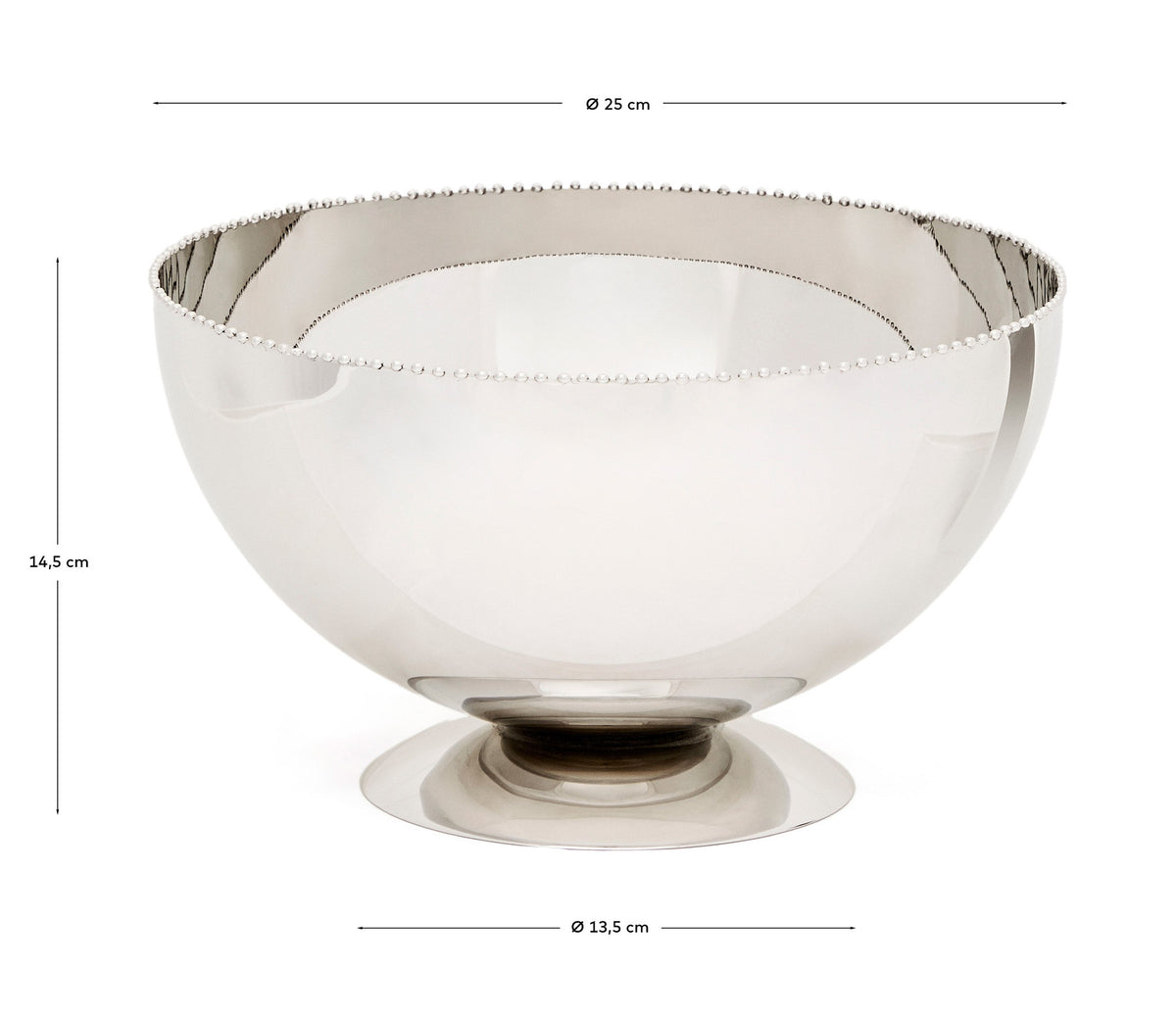 Schale Nirela aus Edelstahl in Silber präsentiert im Onlineshop von KAQTU Design AG. Schale ist von Kave Home