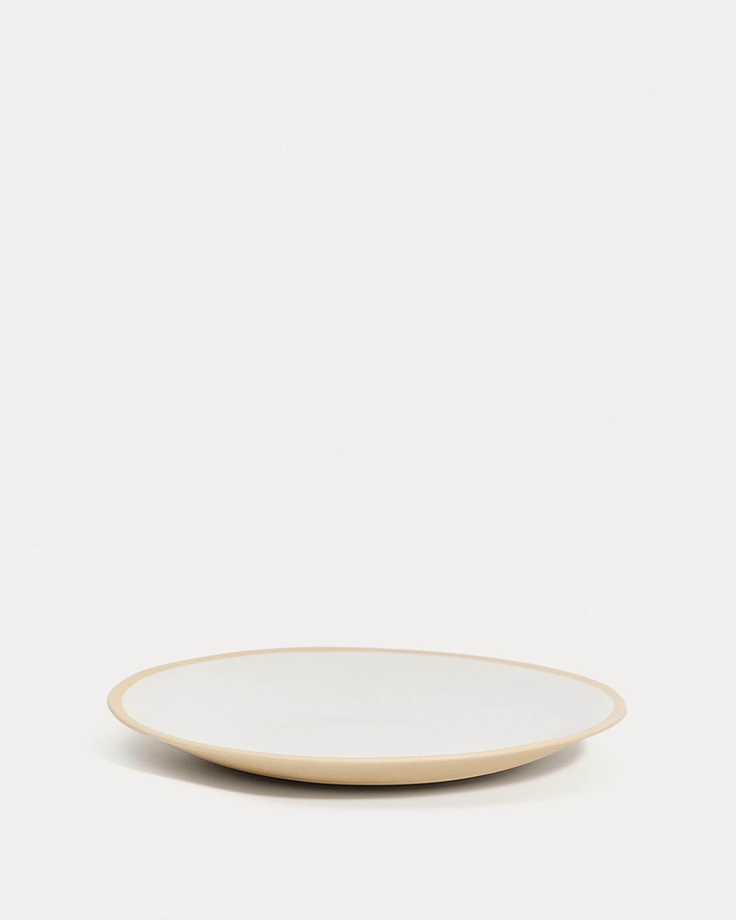 Dessertteller Azir aus Keramik in Beige in Weiß präsentiert im Onlineshop von KAQTU Design AG. Teller ist von Kave Home