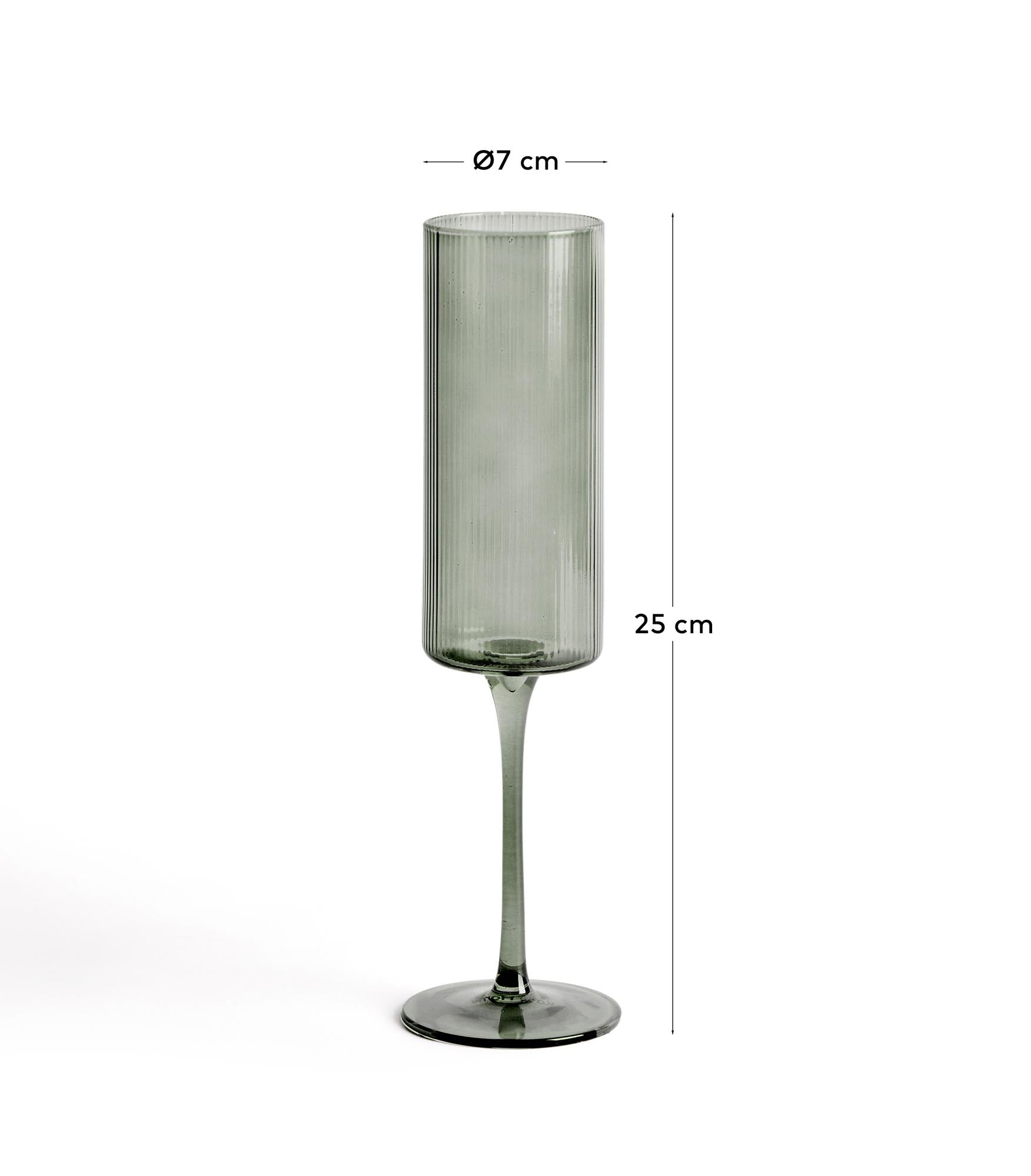 Schickes Sektglas Eluria in grünem Glas, 24,5 cl, perfekt für besondere Momente und geschmackvolle Anlässe von Kave Home.