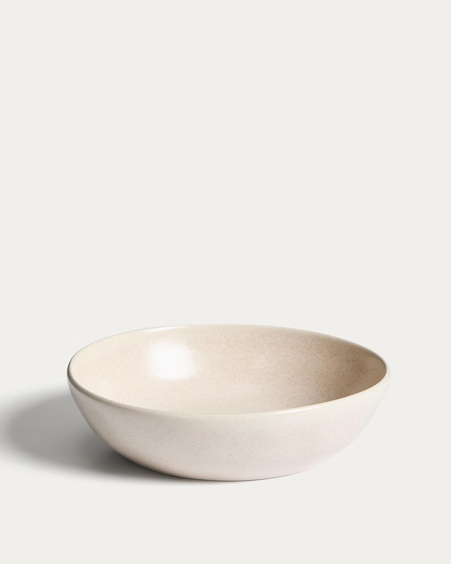 Tiefer Teller Sermin aus Keramik in Beige in Beige präsentiert im Onlineshop von KAQTU Design AG. Teller ist von Kave Home