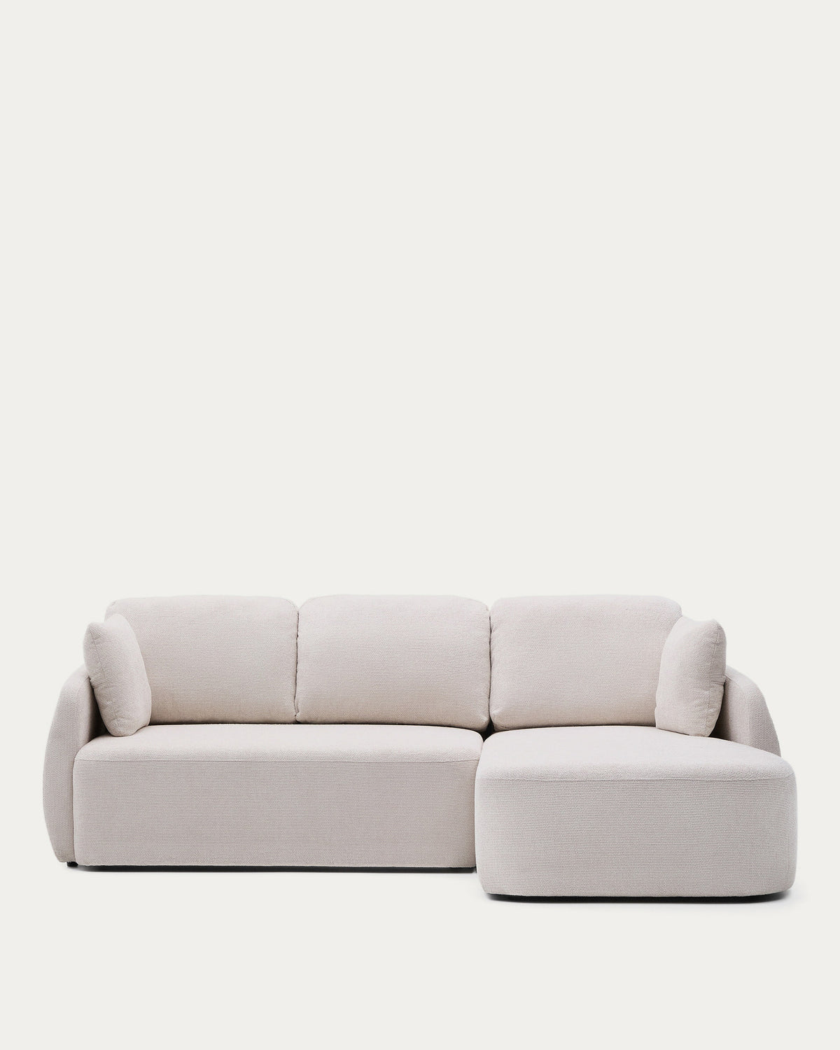 3-Sitzer-Bettsofa Laira in ecrufarbener Chenille und Chaiselongue rechts, 246 cm, FSC Mix Credit in Ecru präsentiert im Onlineshop von KAQTU Design AG. Bettsofa rechts ist von Kave Home