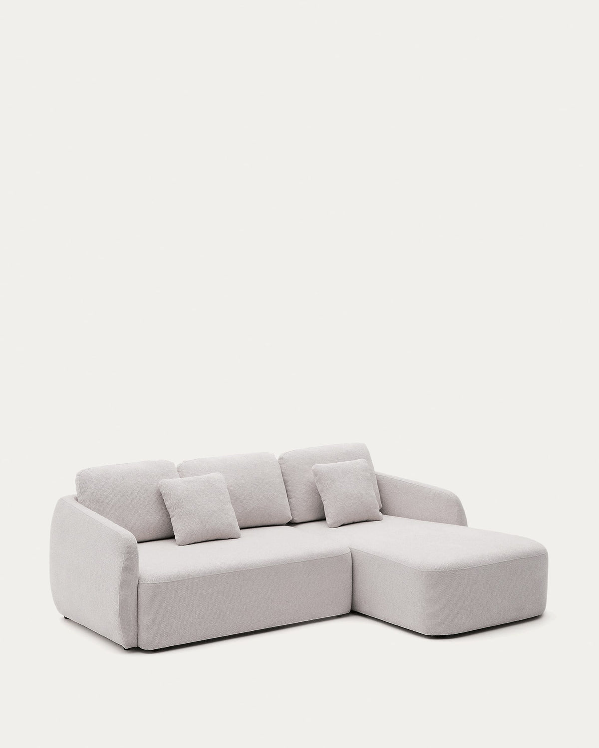 3-Sitzer-Bettsofa Laira in ecrufarbener Chenille und Chaiselongue rechts, 246 cm, FSC Mix Credit in Ecru präsentiert im Onlineshop von KAQTU Design AG. Bettsofa rechts ist von Kave Home