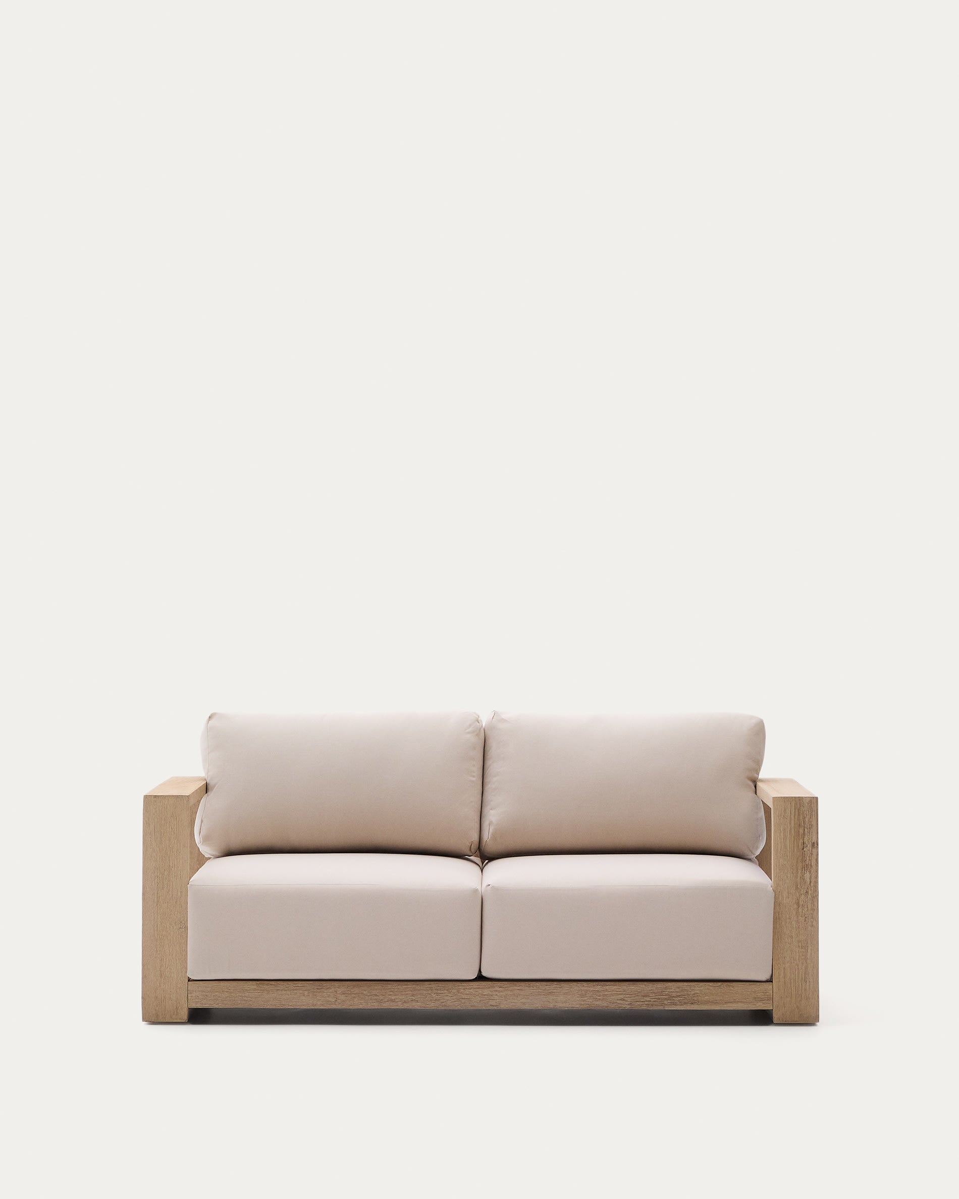 2-Sitzer-Sofa aus Akazienholz, 174 cm, mit klarem Finish, perfekt für moderne und elegante Wohnräume.