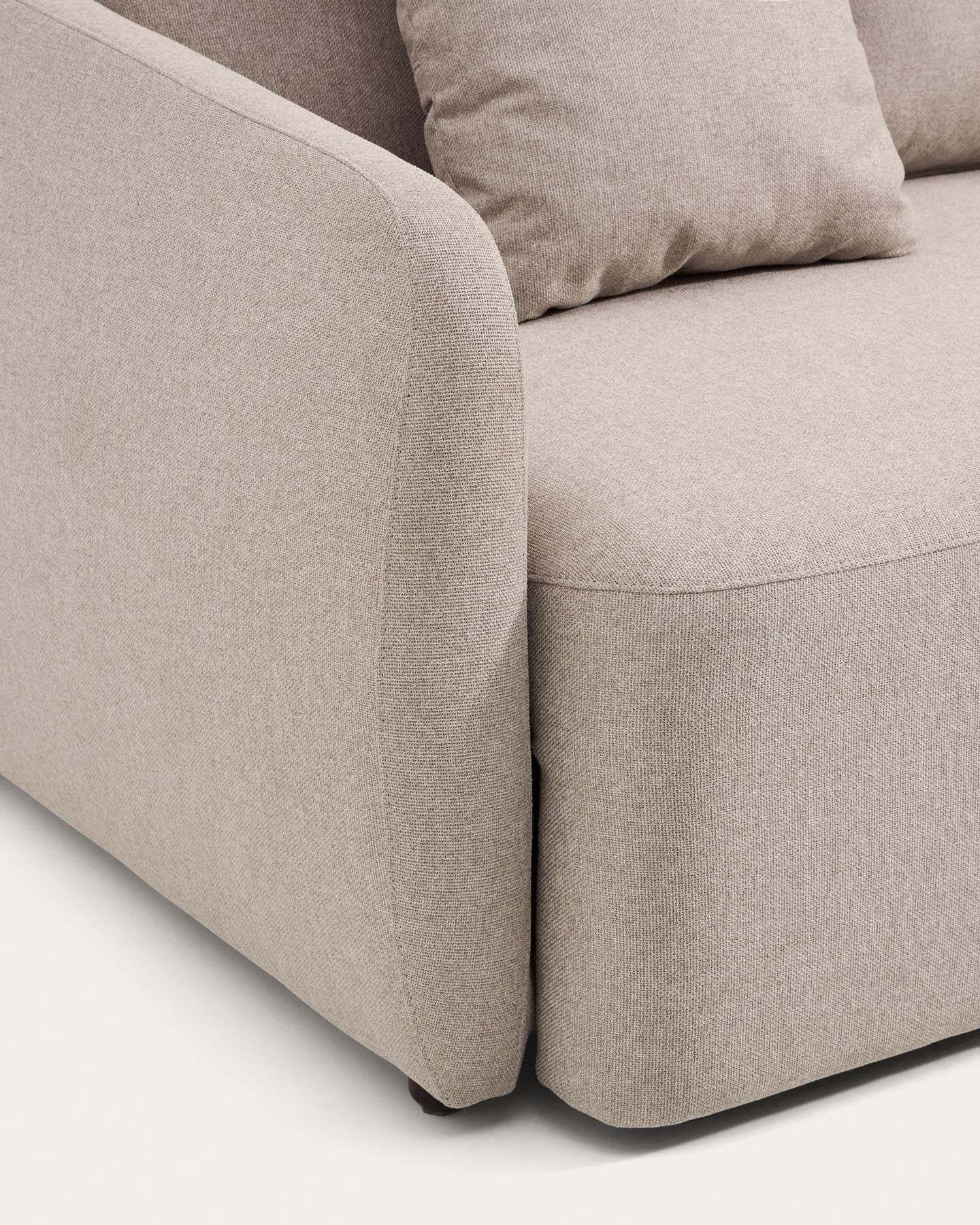 3-Sitzer-Bettsofa Laira in beiger Chenille, 218 cm, FSC Mix Credit in Beige präsentiert im Onlineshop von KAQTU Design AG. Bettsofa ist von Kave Home