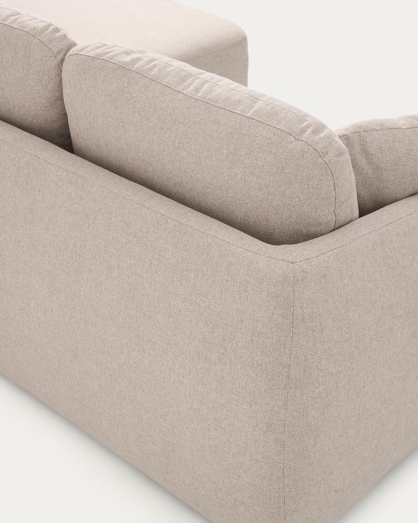 3-Sitzer-Bettsofa Laira in beiger Chenille und Chaiselongue rechts, 246 cm, FSC Mix Credit in Beige präsentiert im Onlineshop von KAQTU Design AG. Bettsofa ist von Kave Home