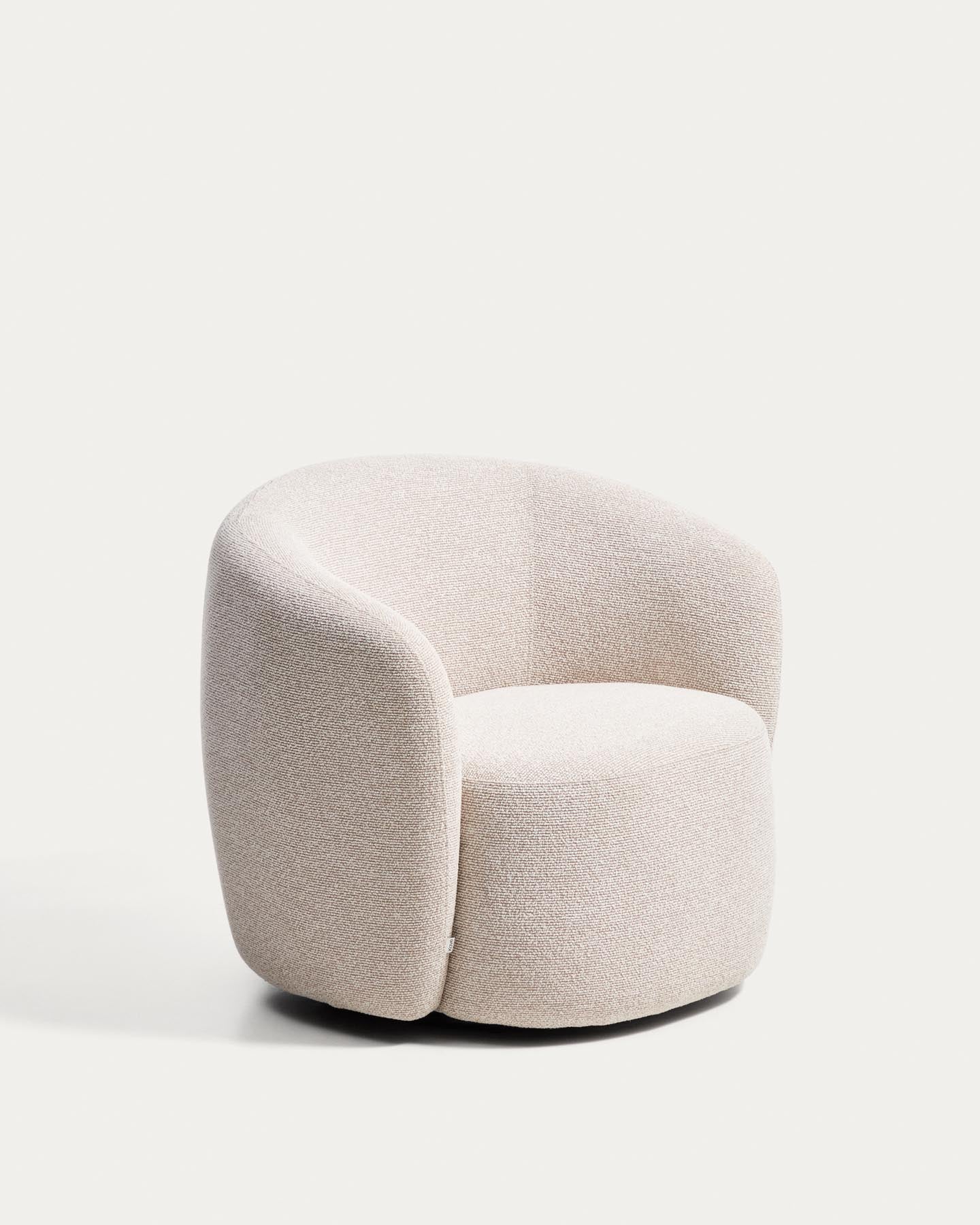 Drehsessel Odenia, schwer entflammbar mit beigem Micro-Bouclé in Beige präsentiert im Onlineshop von KAQTU Design AG. Drehsessel ist von Kave Home