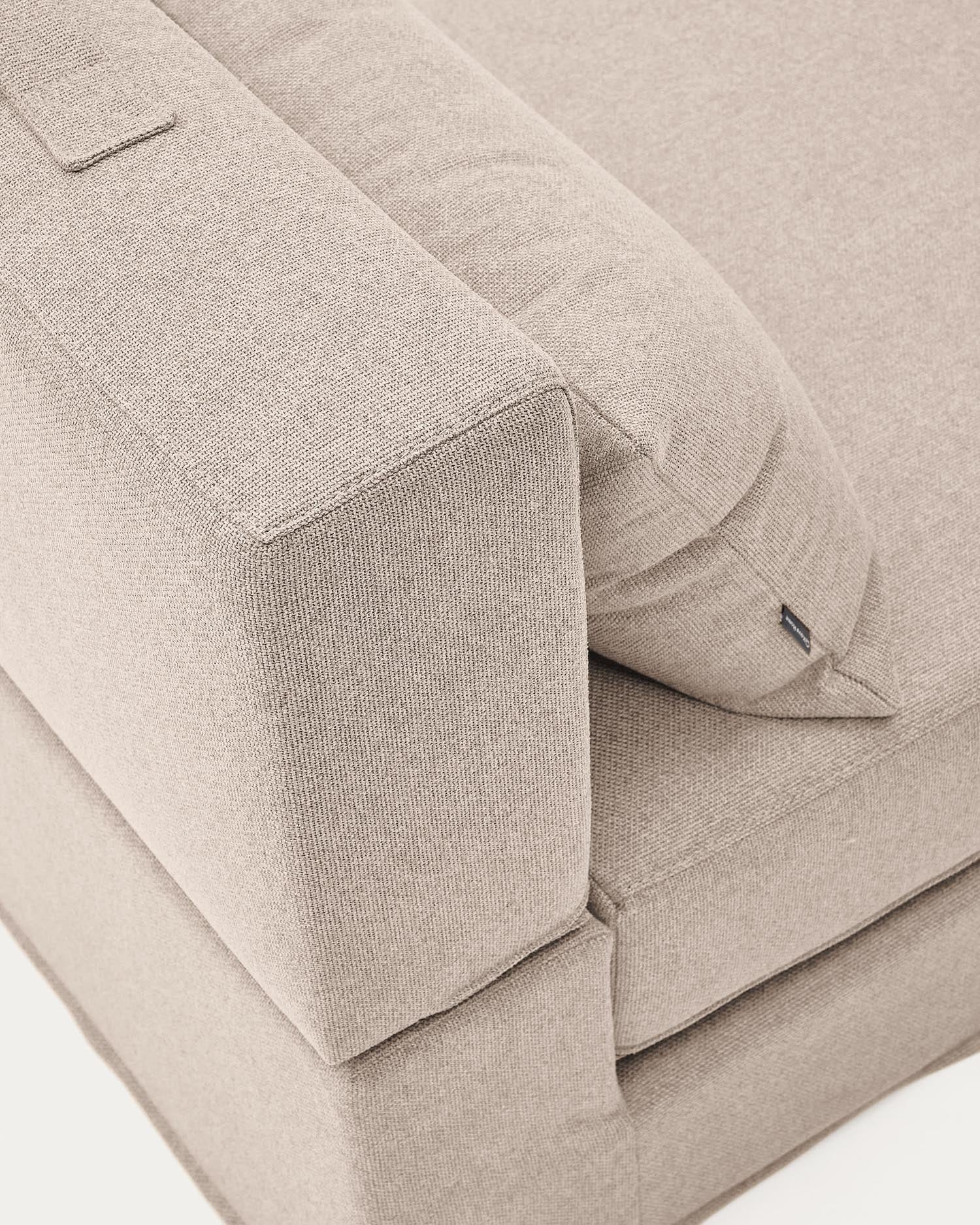 Beige Pouf Schlafsofa Arty von Kave Home, 70 x 89 cm (200 cm ausgeklappt) – stilvolles, multifunktionales Möbel für jedes Zuhause.