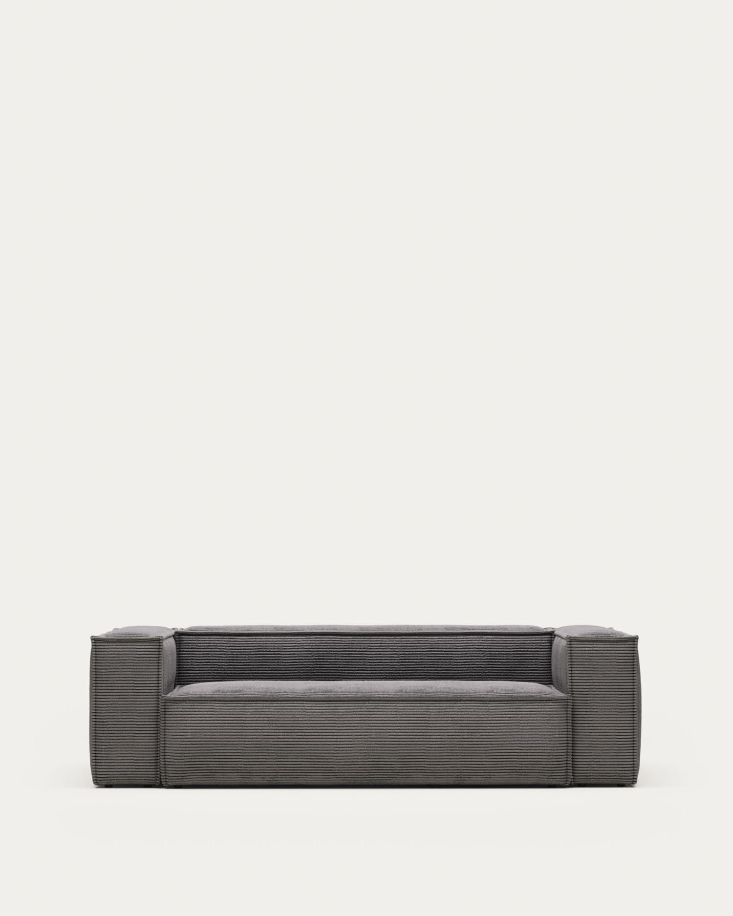 Blok 3-Sitzer-Sofa breiter Cord grau 240 cm in Grau präsentiert im Onlineshop von KAQTU Design AG. 3er Sofa ist von Kave Home